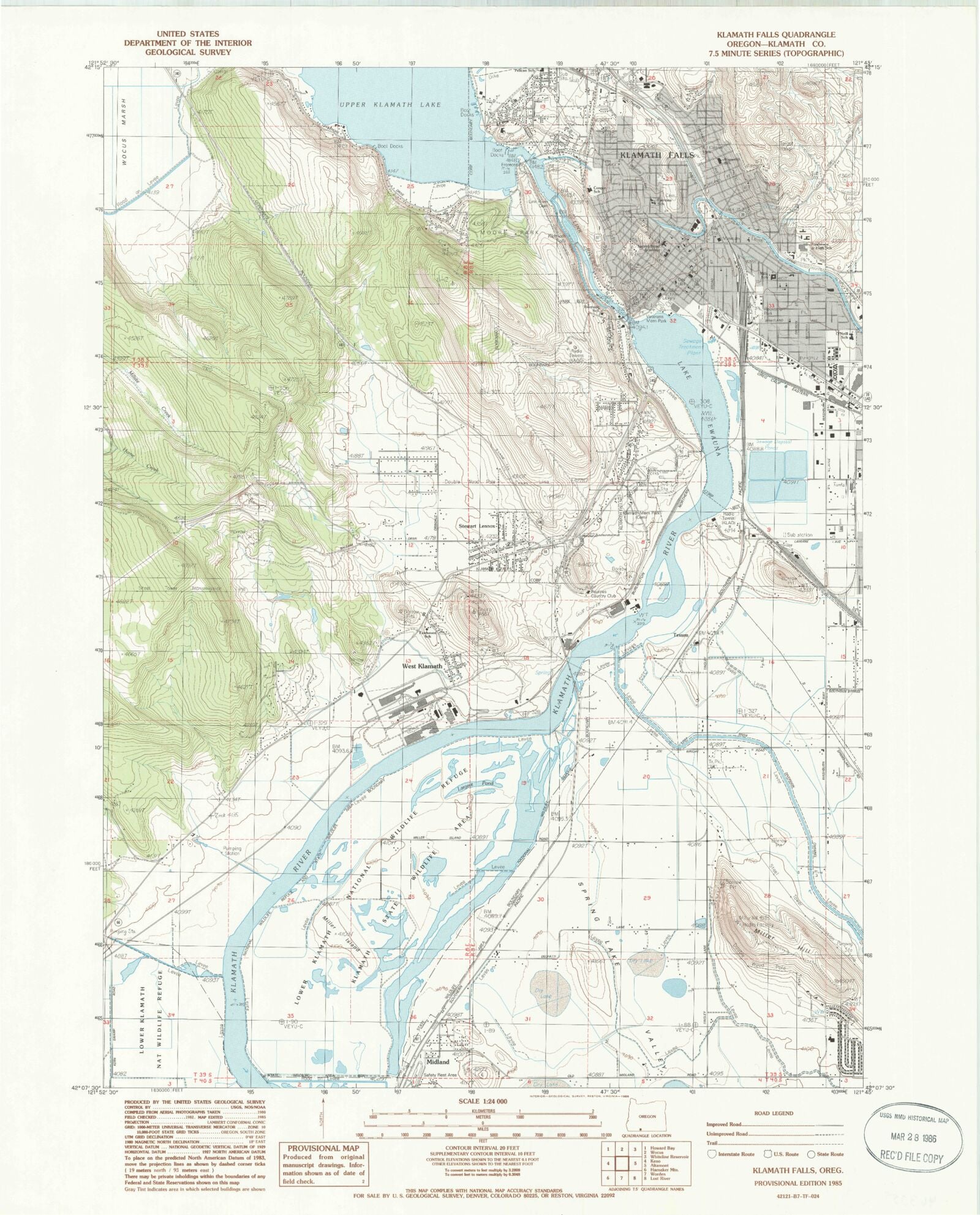 Classic USGS Klamath Falls Oregon 7.5'x7.5' Topo Map – MyTopo Map Store