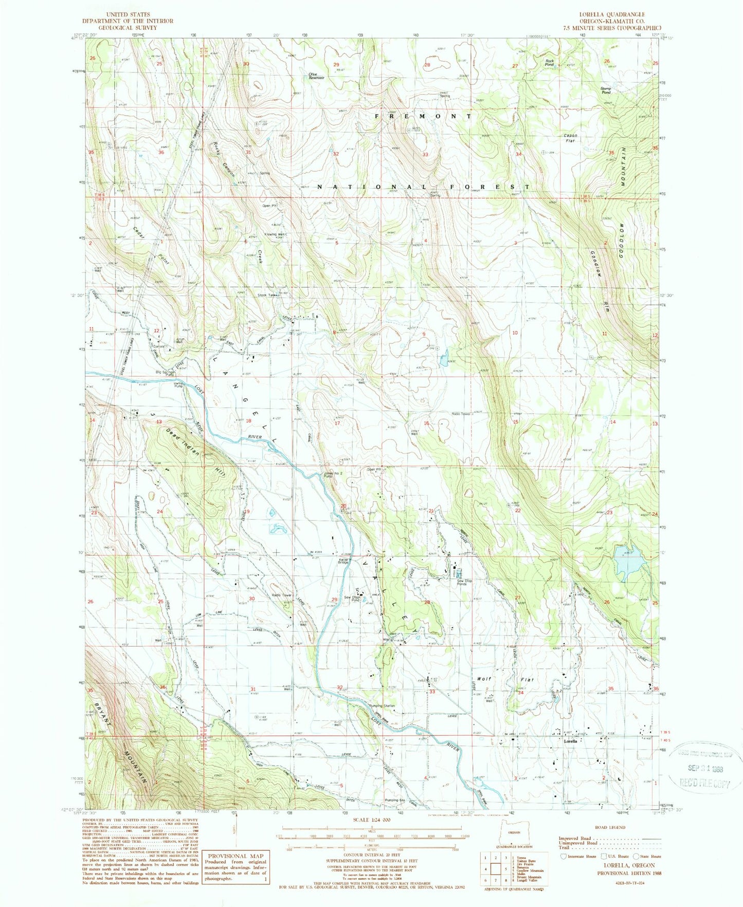 Classic USGS Lorella Oregon 7.5'x7.5' Topo Map Image