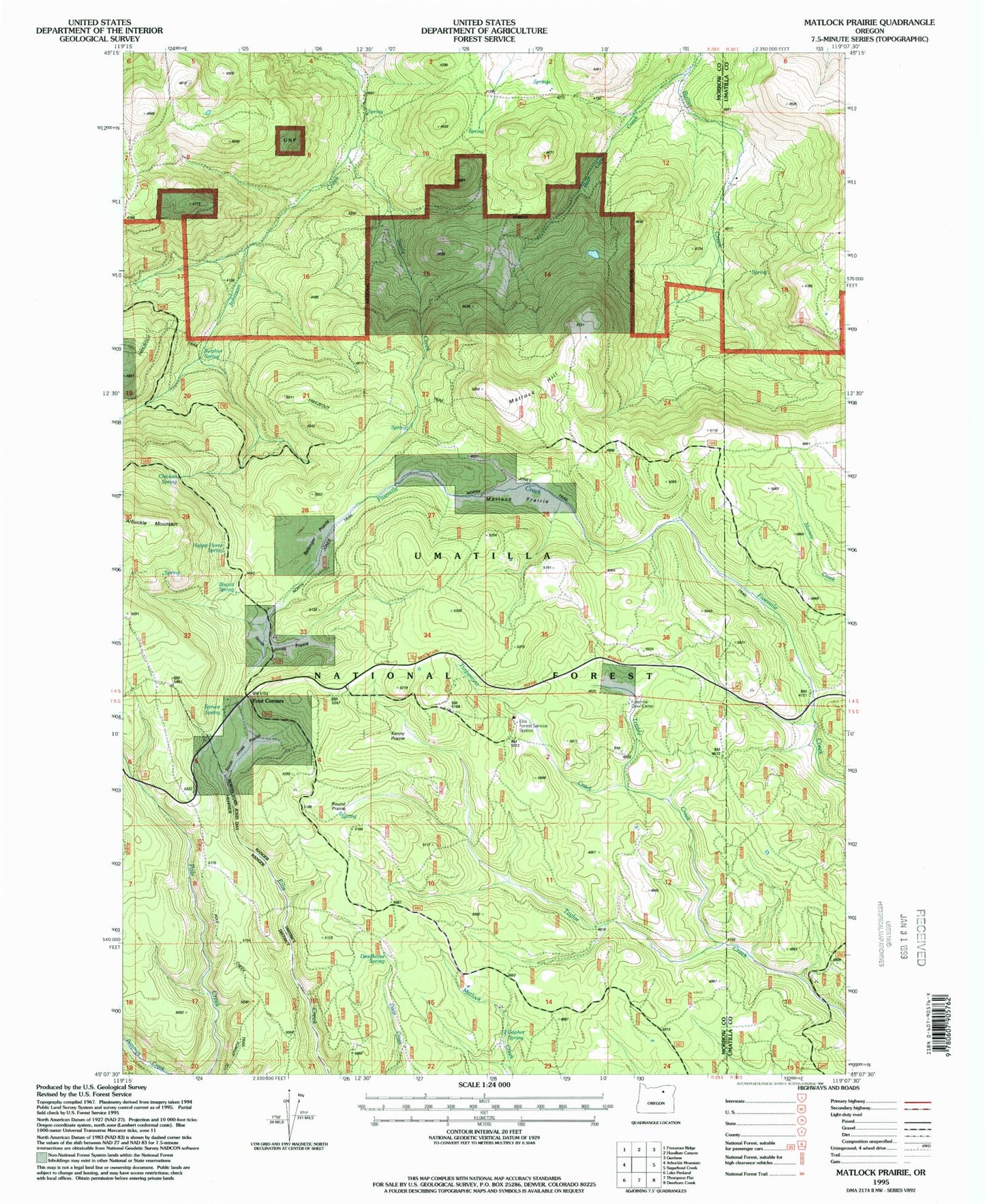Classic USGS Matlock Prairie Oregon 7.5'x7.5' Topo Map Image