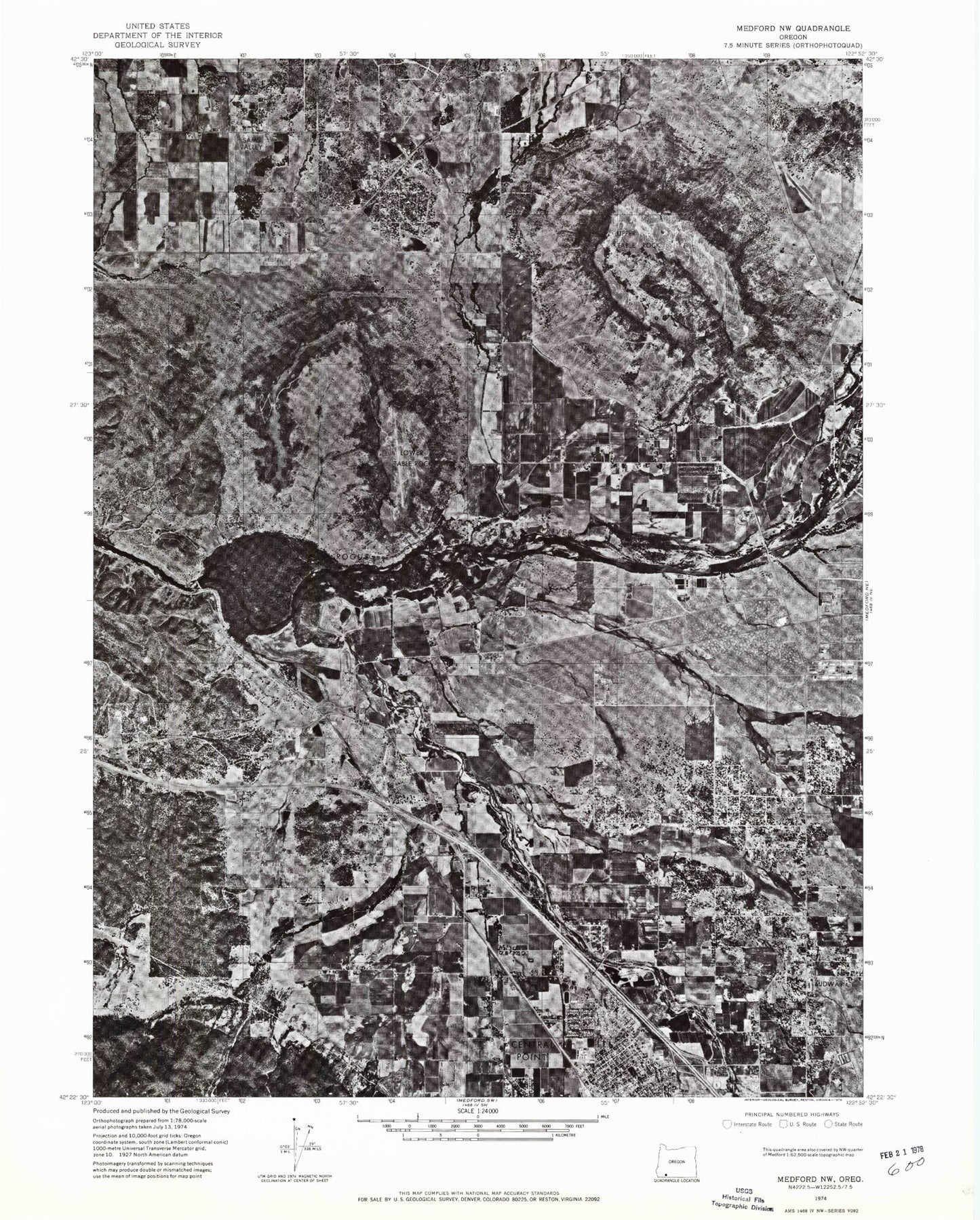 Classic USGS Sams Valley Oregon 7.5'x7.5' Topo Map Image