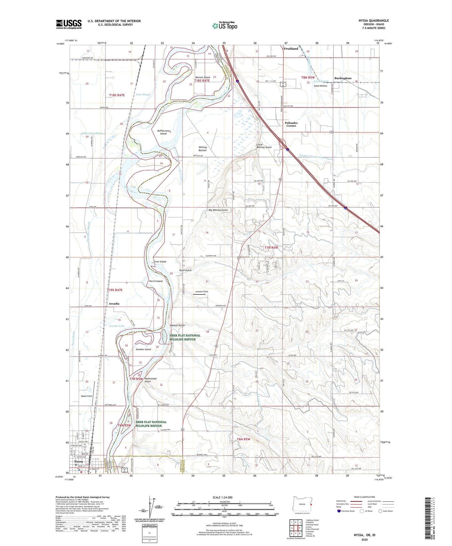 Nyssa Oregon US Topo Map Image