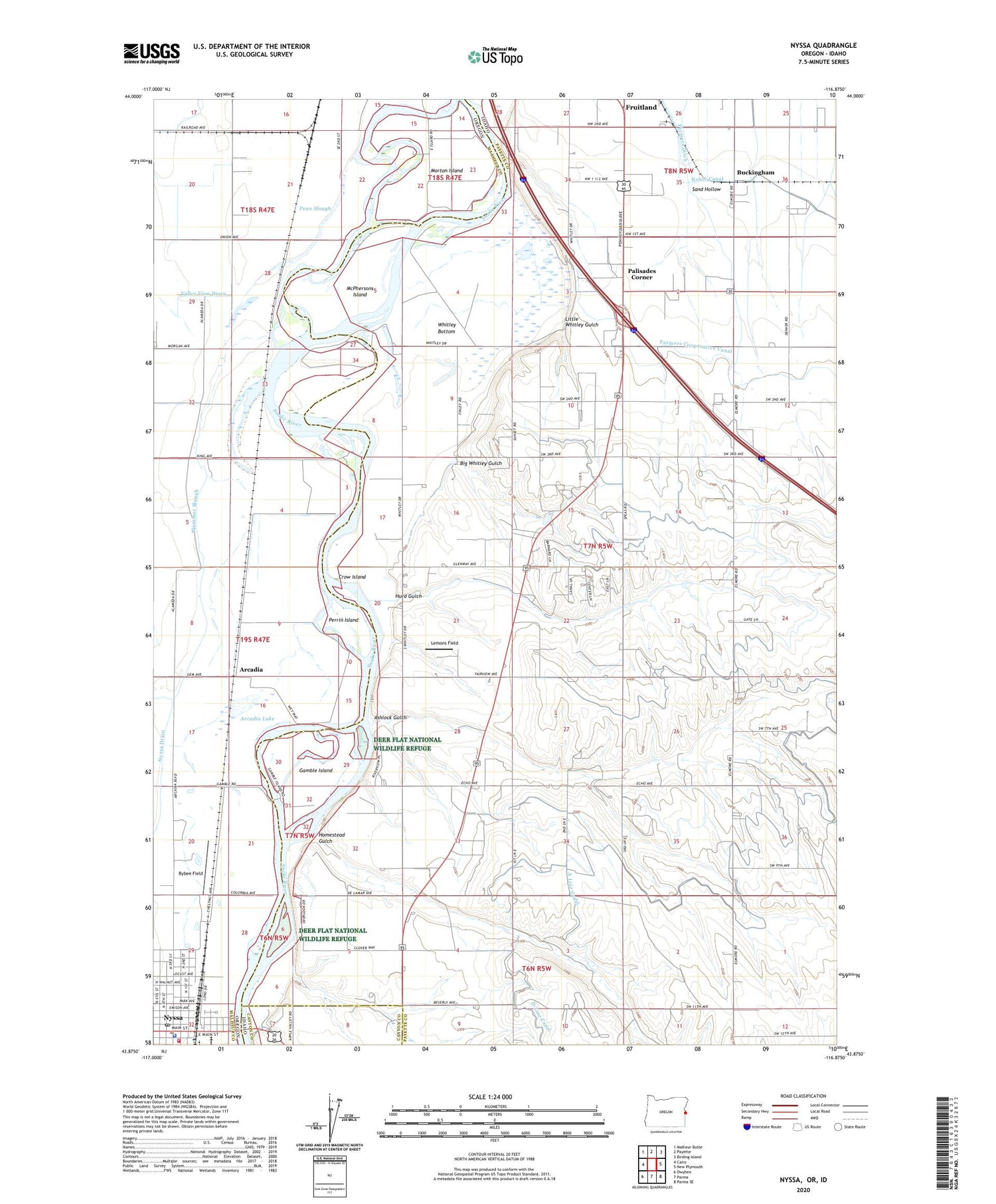 Nyssa Oregon US Topo Map Image