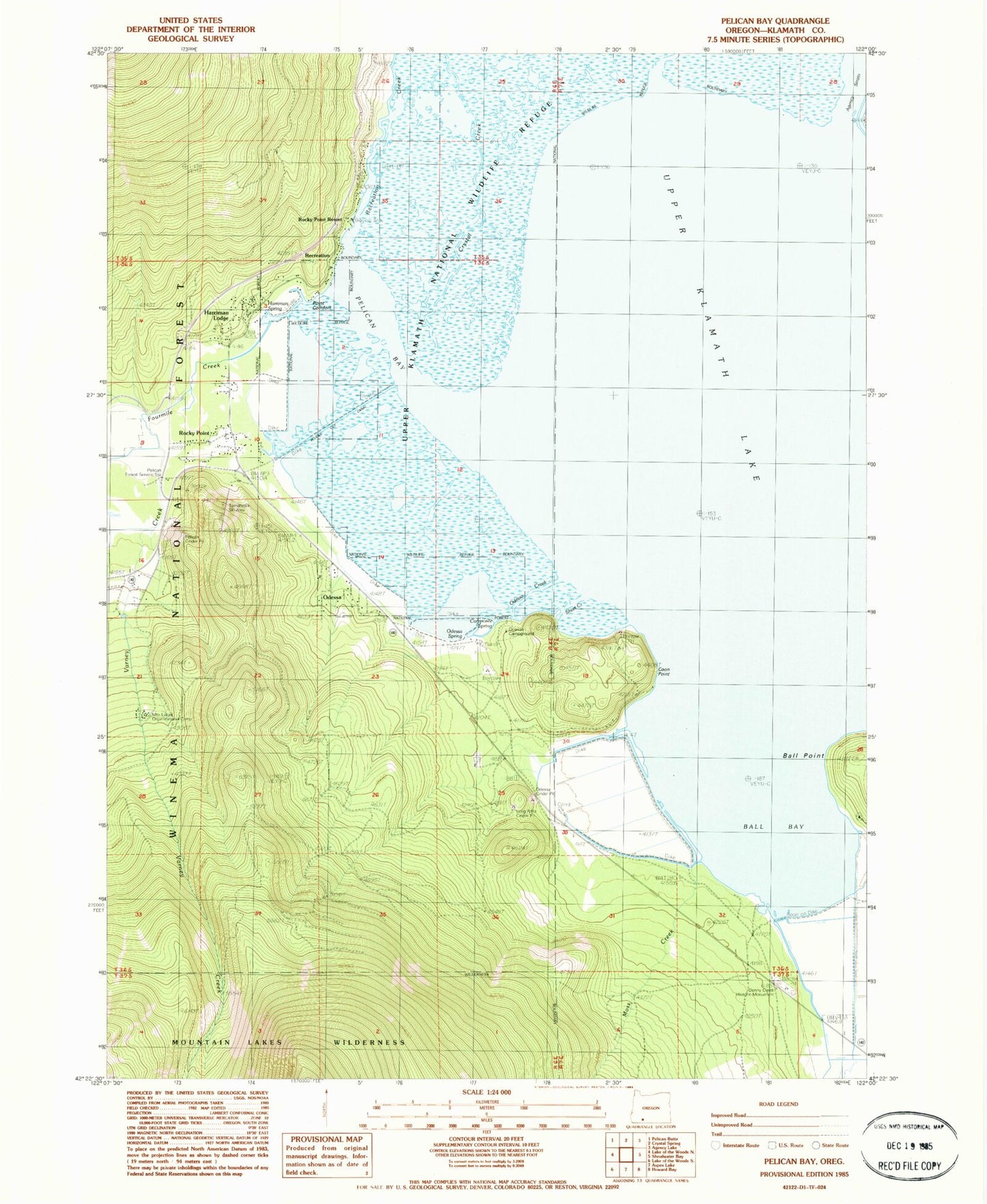 Classic USGS Pelican Bay Oregon 7.5'x7.5' Topo Map Image