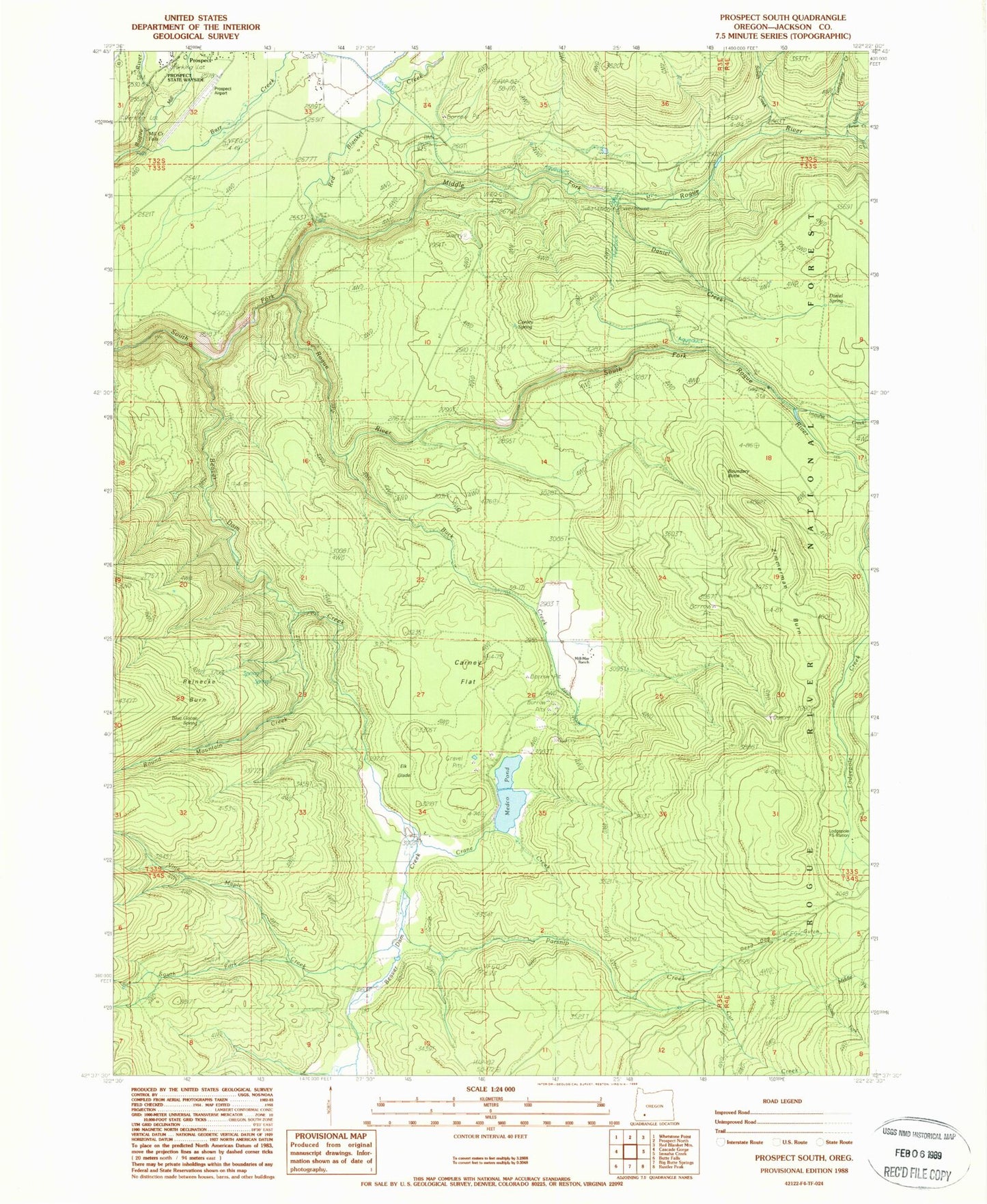Classic USGS Prospect South Oregon 7.5'x7.5' Topo Map Image