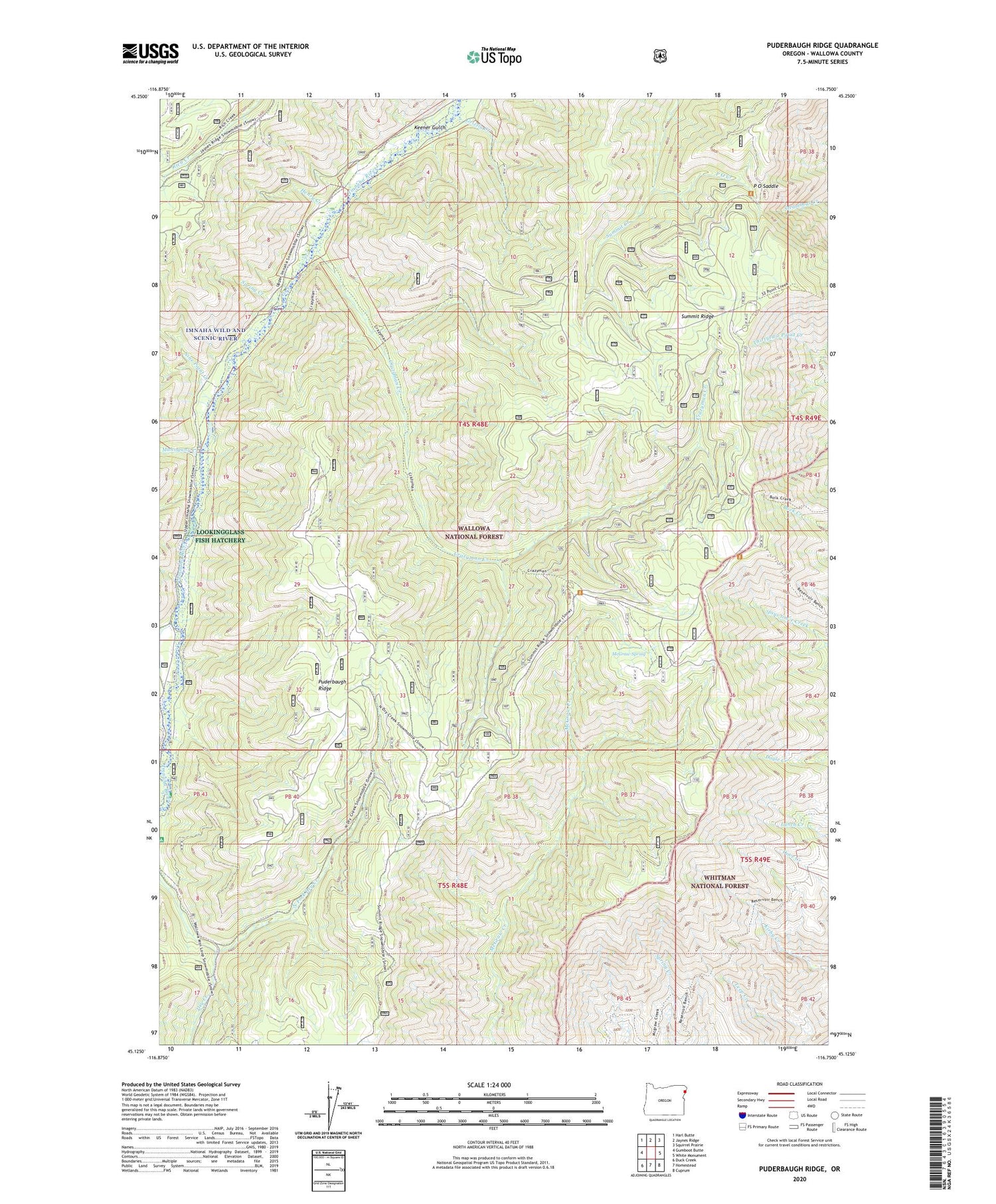 Puderbaugh Ridge Oregon US Topo Map Image