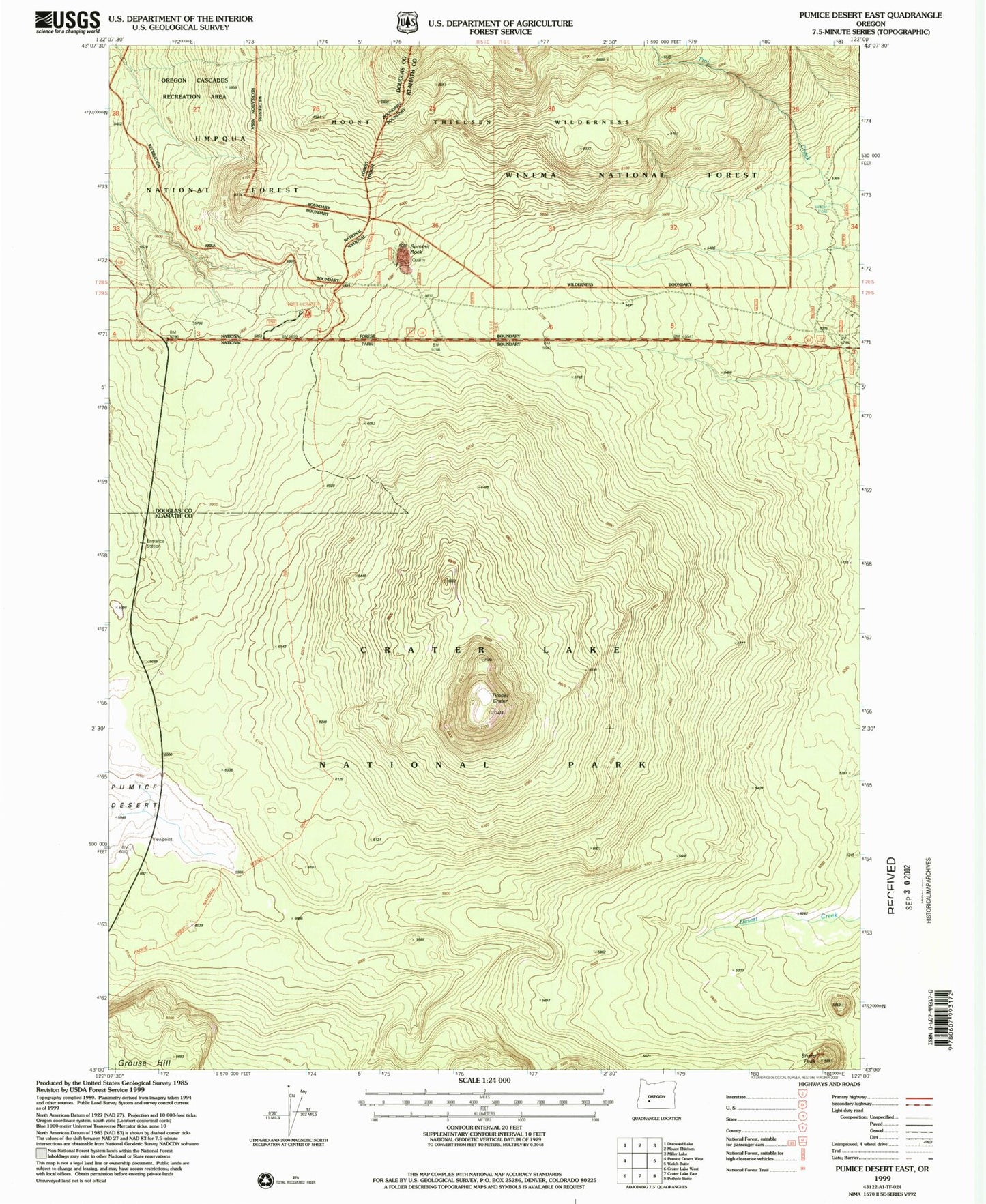 Classic USGS Pumice Desert East Oregon 7.5'x7.5' Topo Map Image
