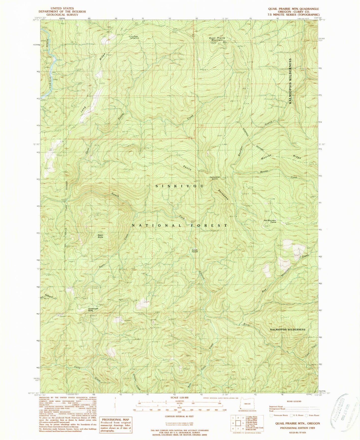 Classic USGS Quail Prairie Mountain Oregon 7.5'x7.5' Topo Map Image
