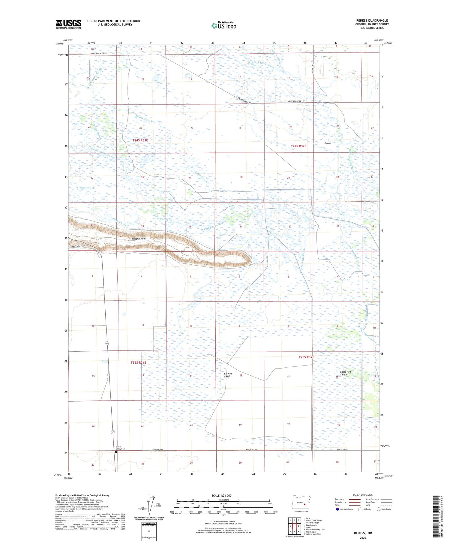 Redess Oregon US Topo Map Image