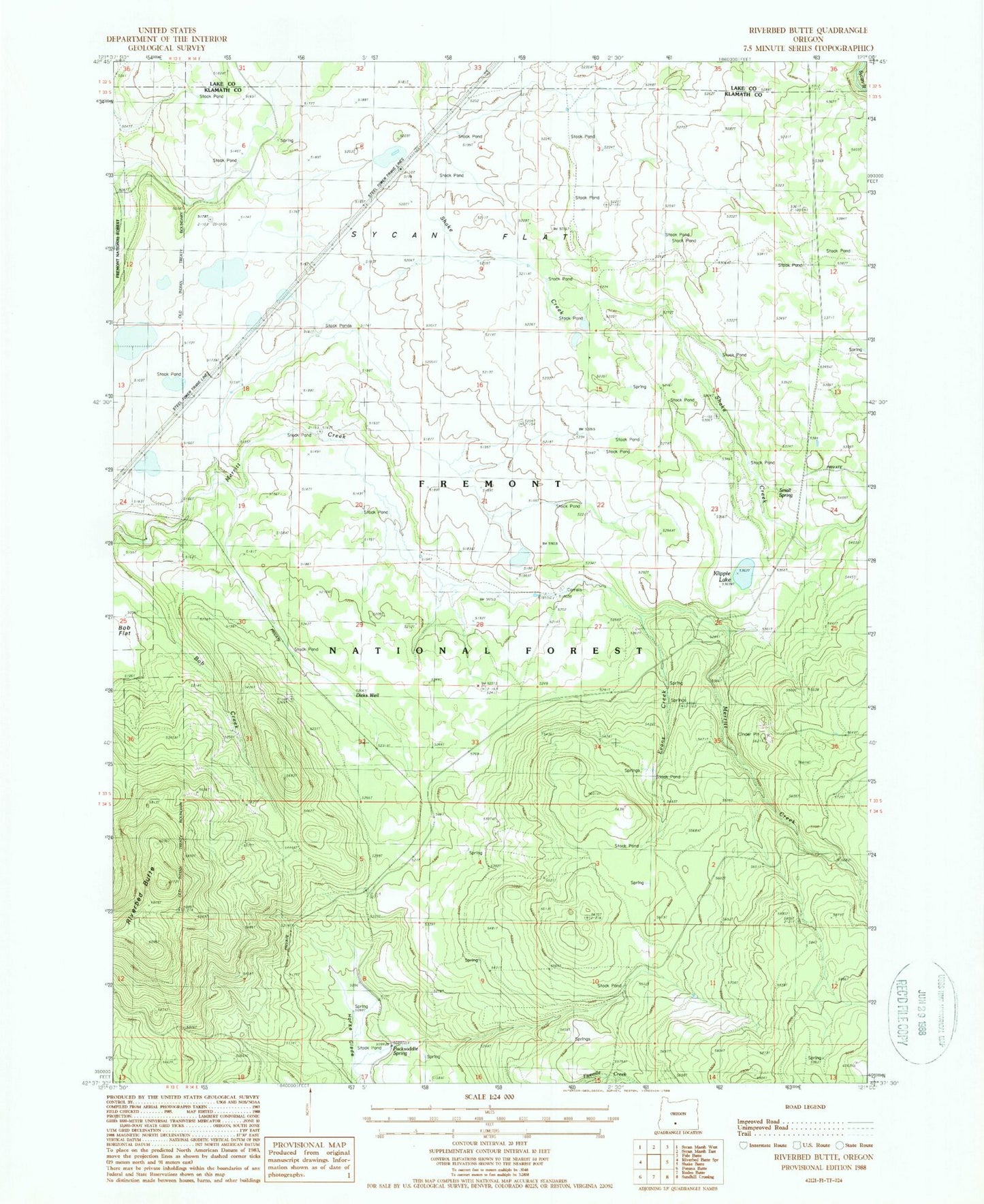 Classic USGS Riverbed Butte Oregon 7.5'x7.5' Topo Map Image