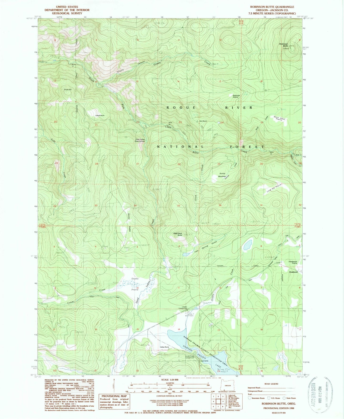 Classic USGS Robinson Butte Oregon 7.5'x7.5' Topo Map Image