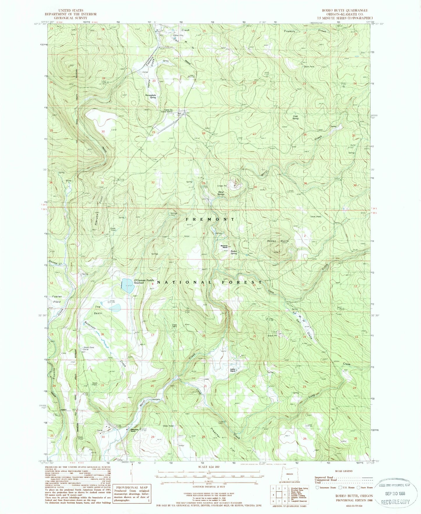 Classic USGS Rodeo Butte Oregon 7.5'x7.5' Topo Map Image