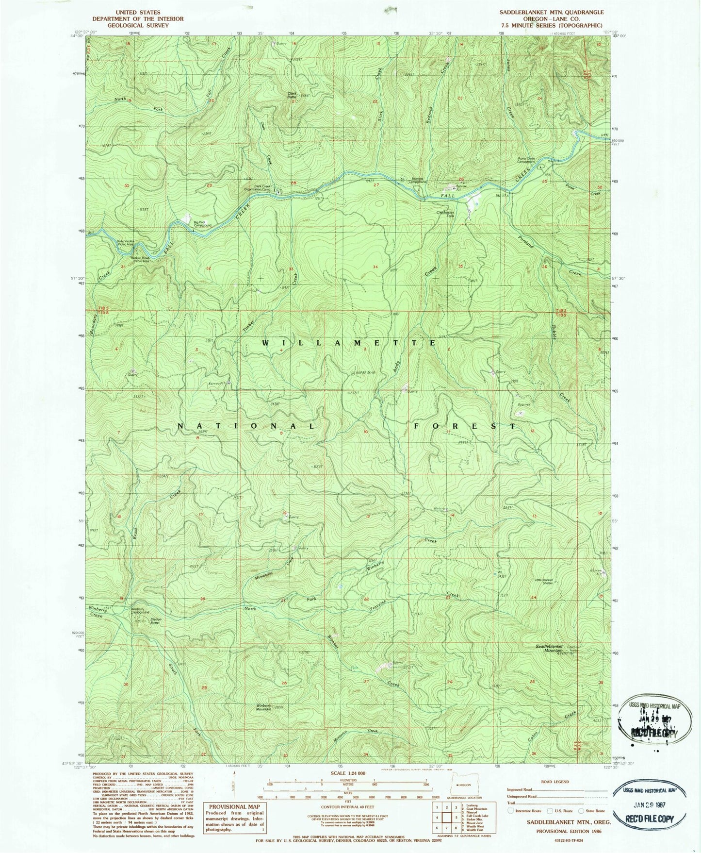 Classic USGS Saddleblanket Mountain Oregon 7.5'x7.5' Topo Map Image