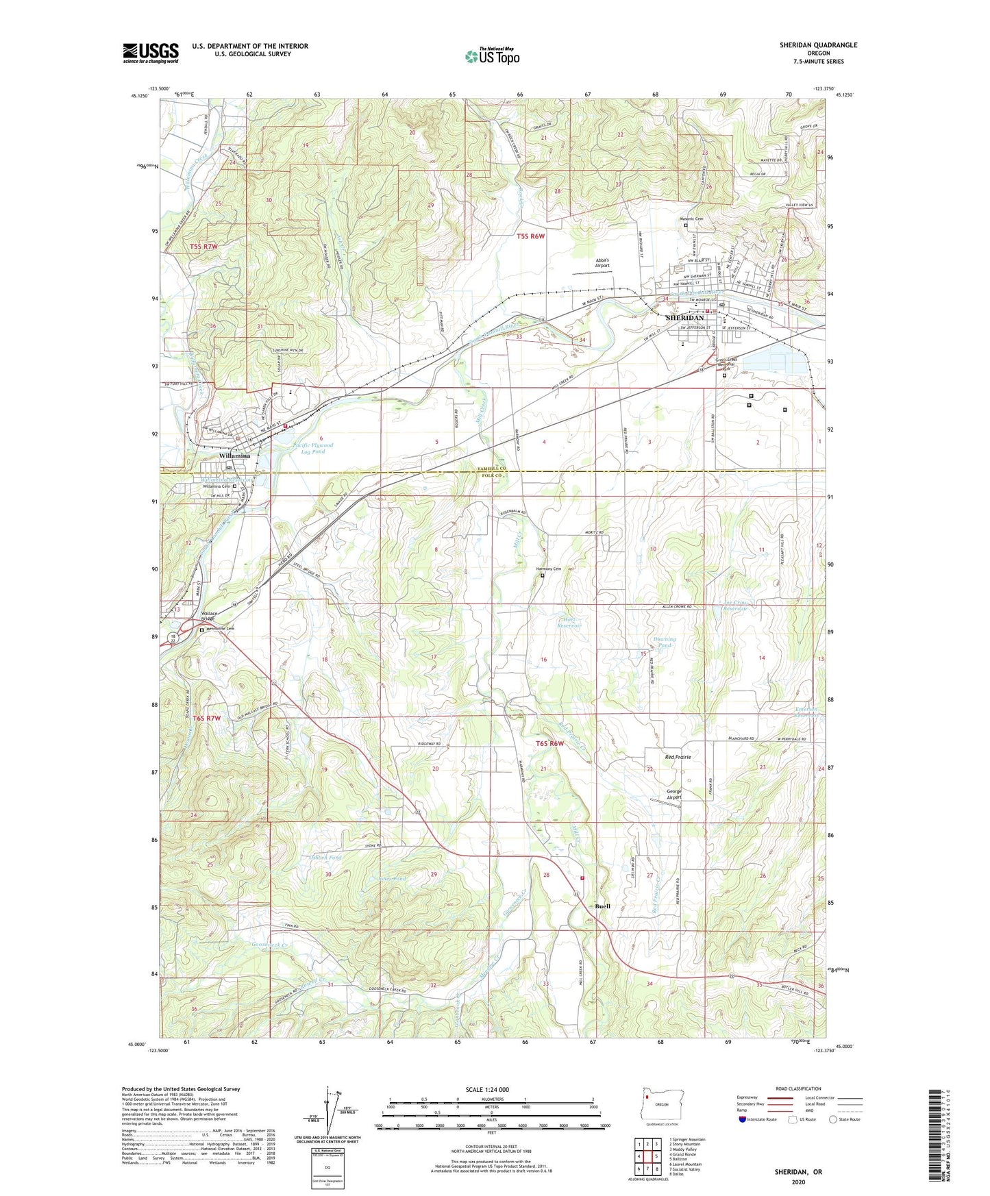 Sheridan Oregon US Topo Map Image