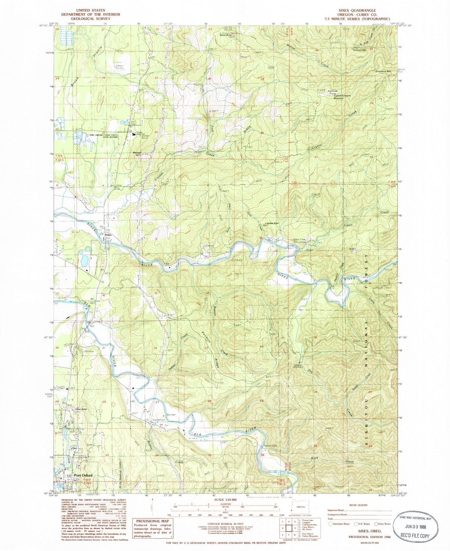 Classic USGS Sixes Oregon 7.5'x7.5' Topo Map Image
