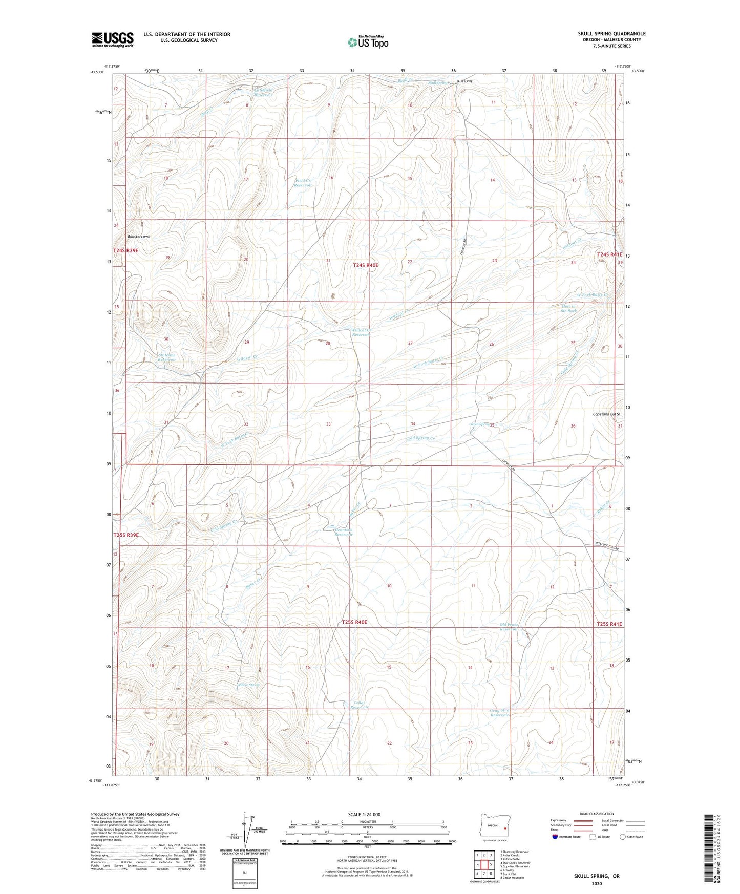 Skull Spring Oregon US Topo Map Image