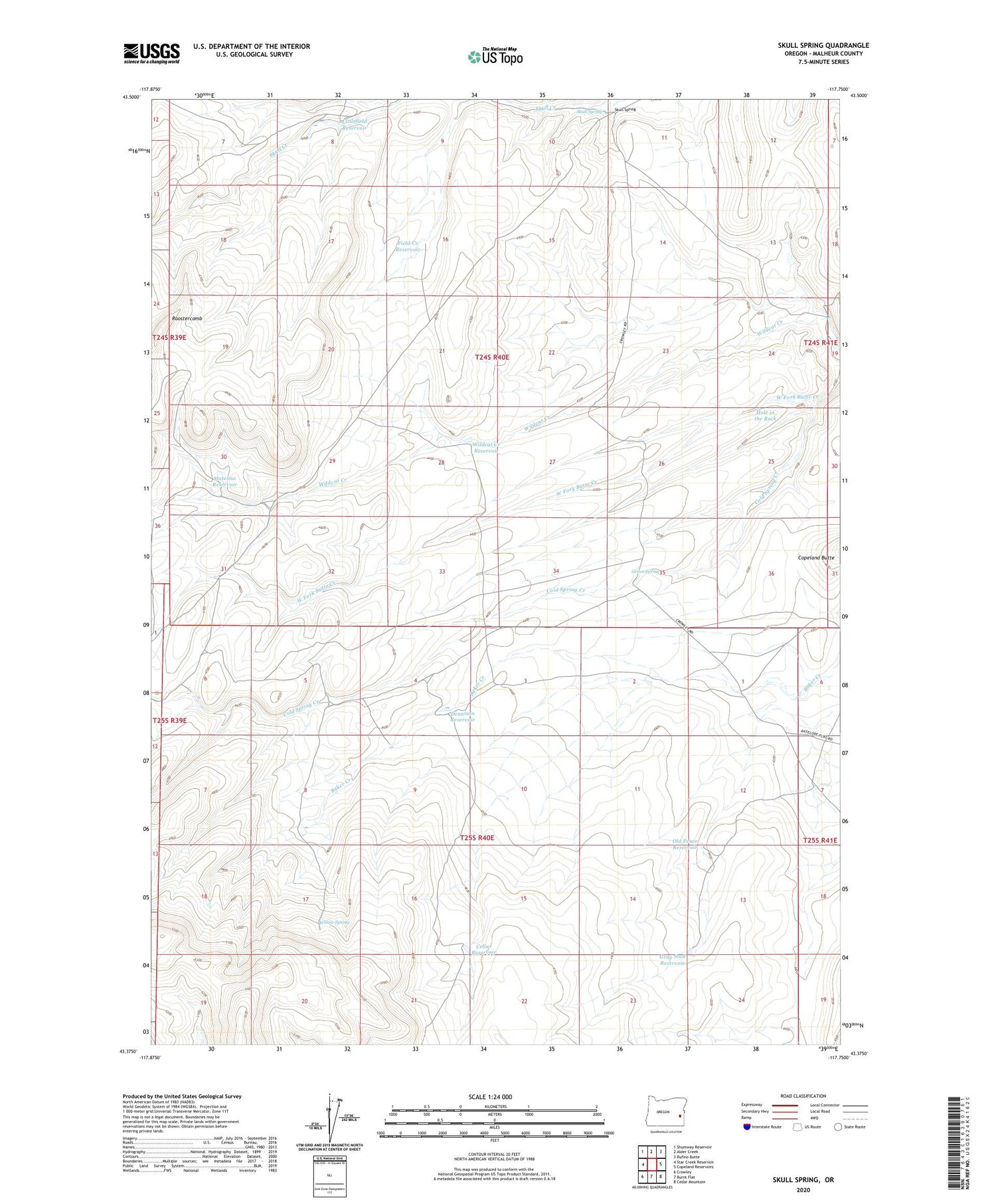 Skull Spring Oregon US Topo Map Image