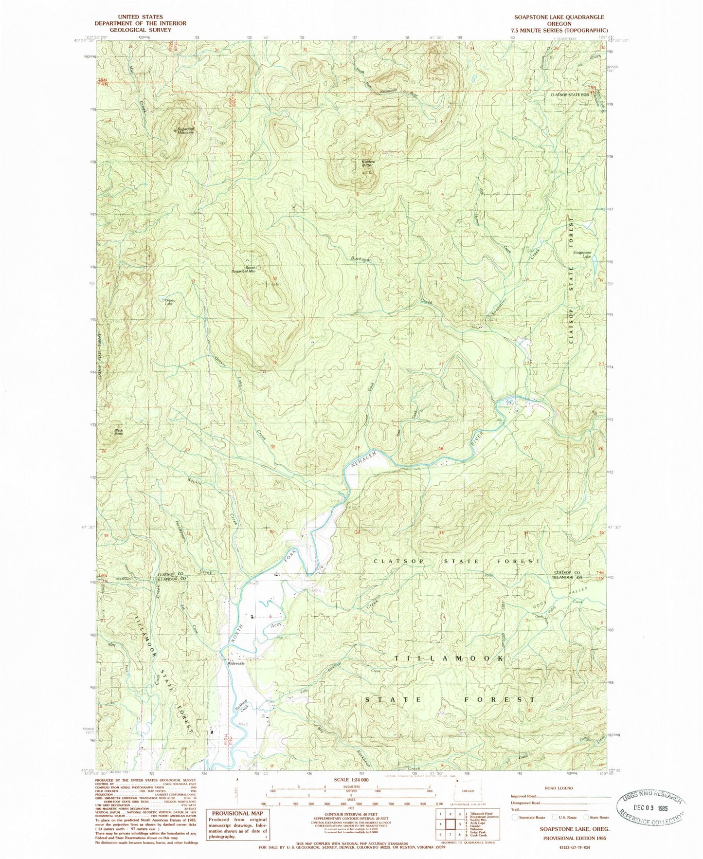 Classic USGS Soapstone Lake Oregon 7.5'x7.5' Topo Map Image