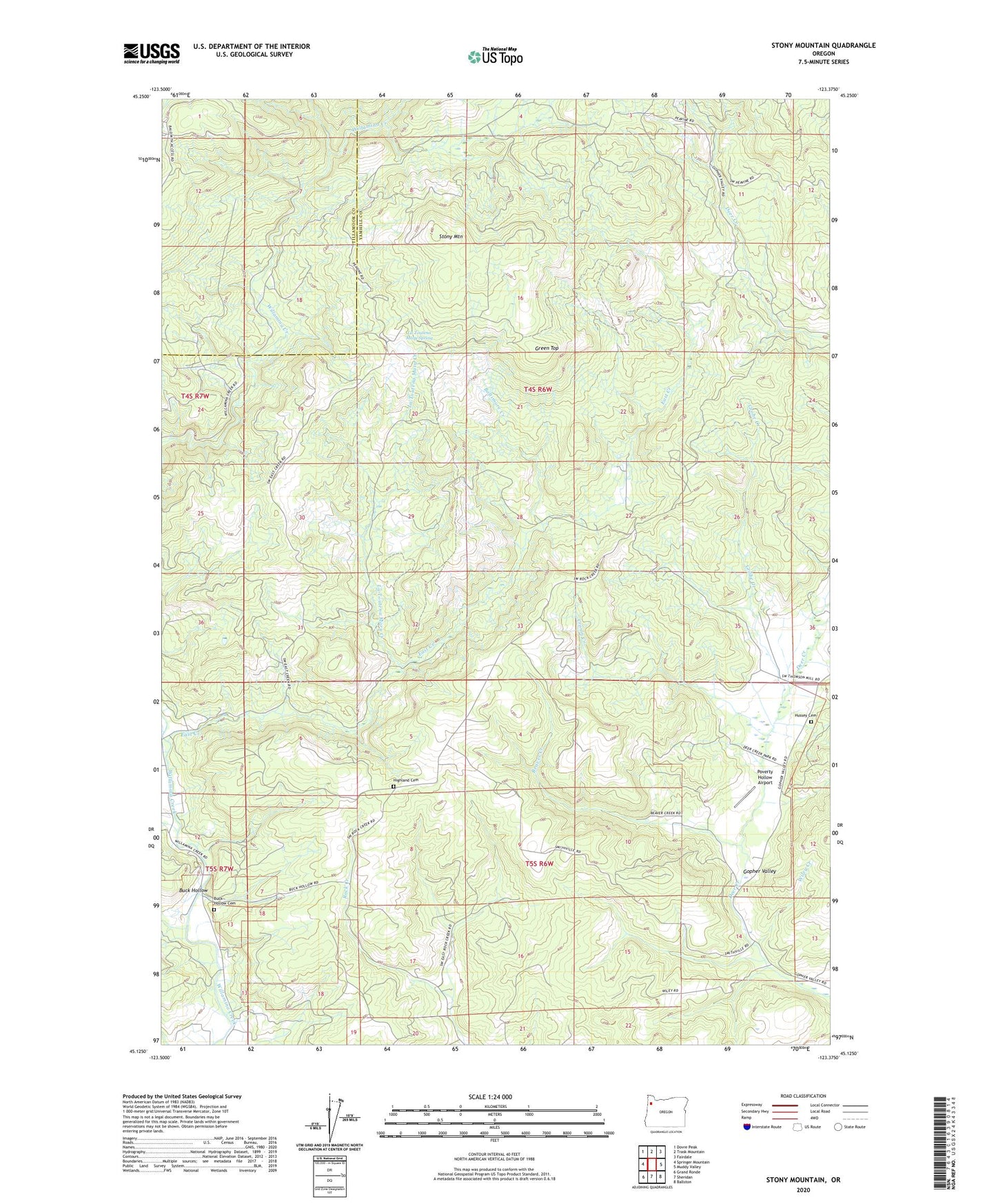 Stony Mountain Oregon US Topo Map Image