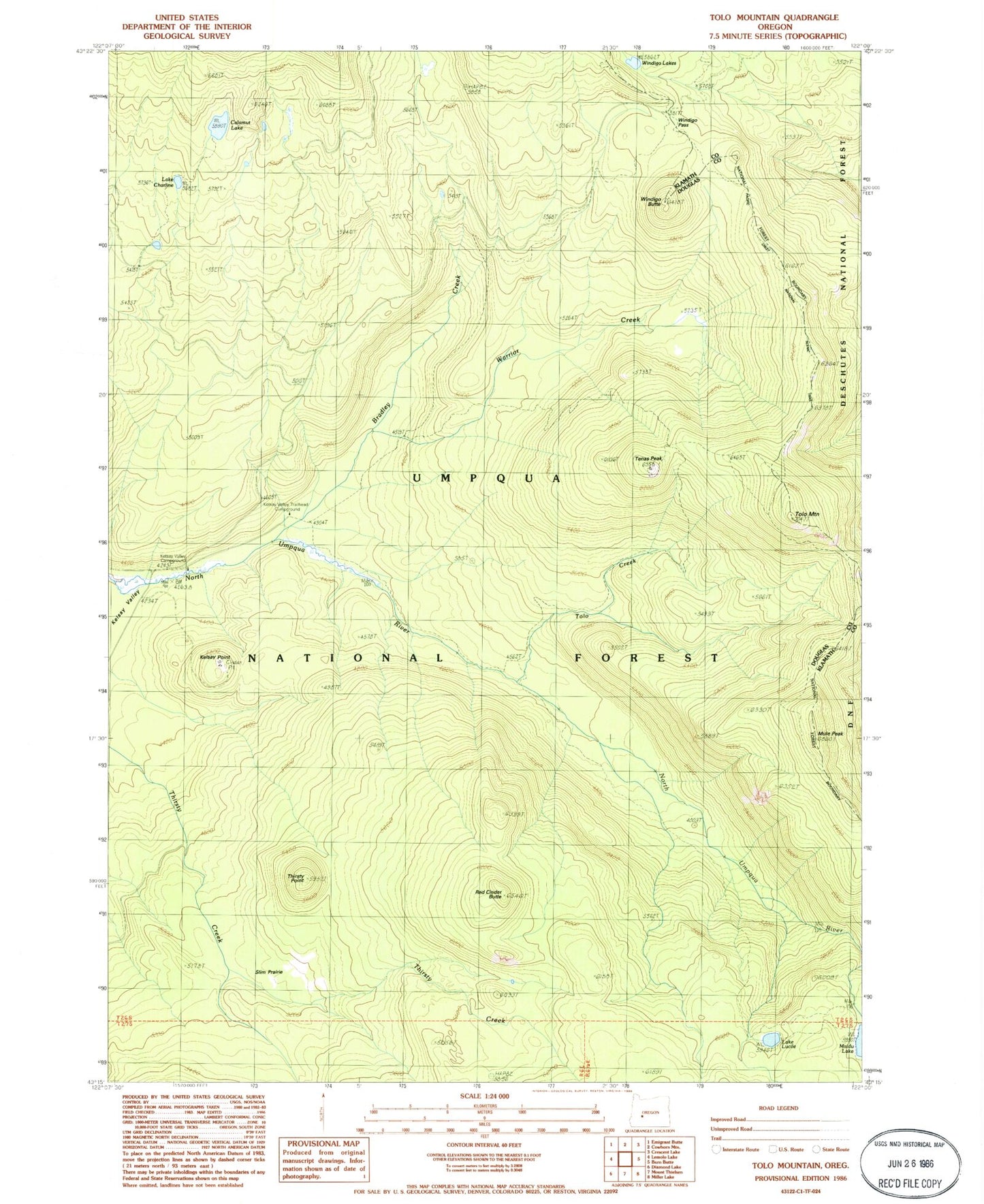 Classic USGS Tolo Mountain Oregon 7.5'x7.5' Topo Map Image