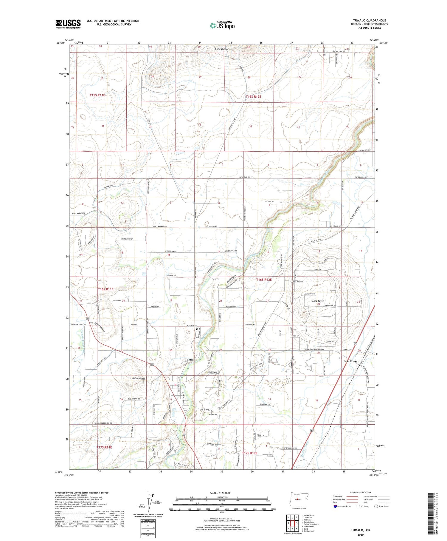 Tumalo Oregon US Topo Map Image