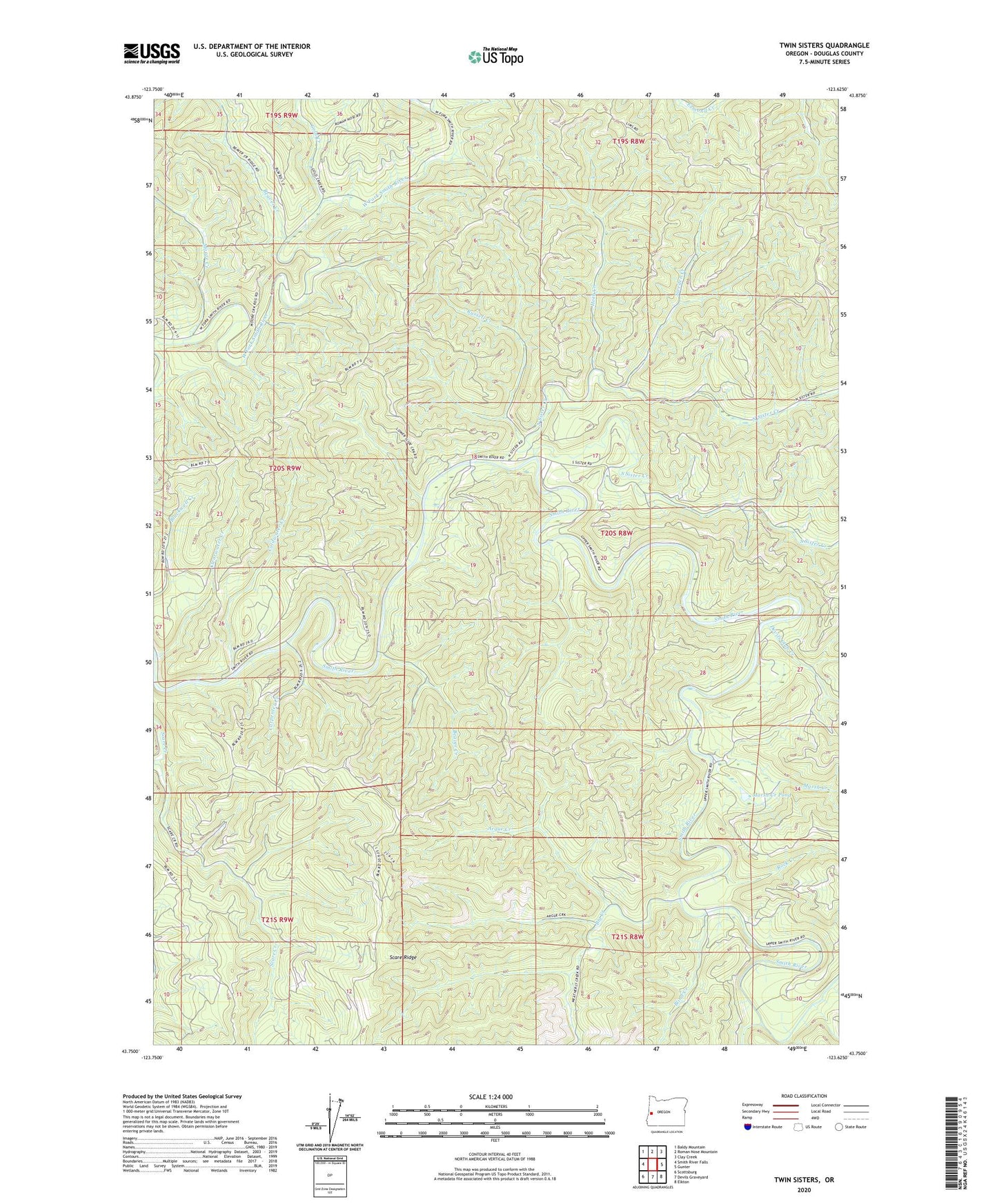 Twin Sisters Oregon US Topo Map Image