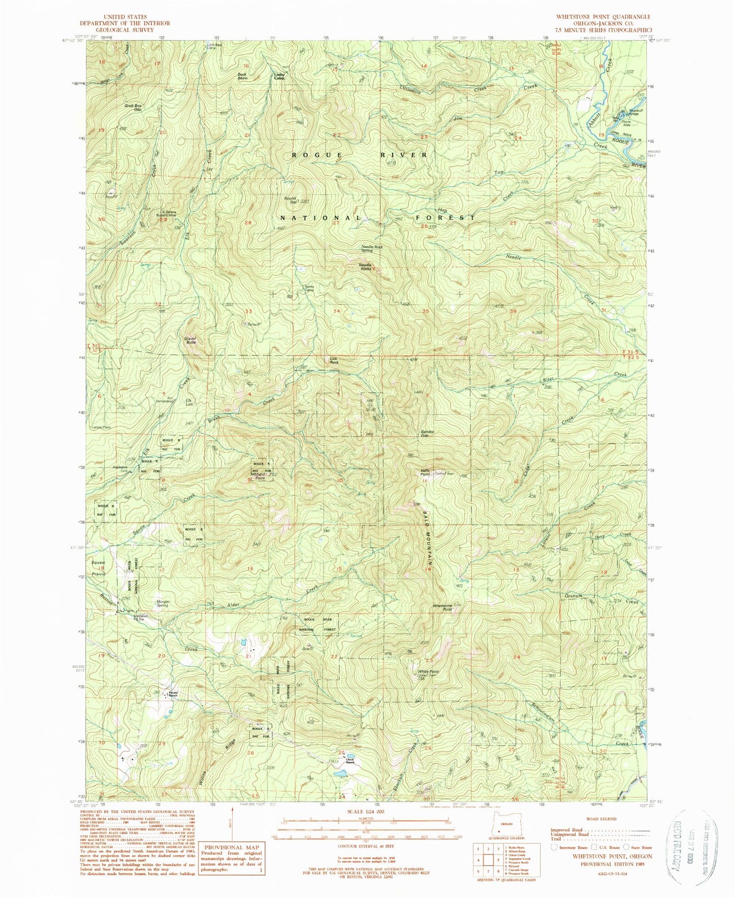 Classic USGS Whetstone Point Oregon 7.5'x7.5' Topo Map Image