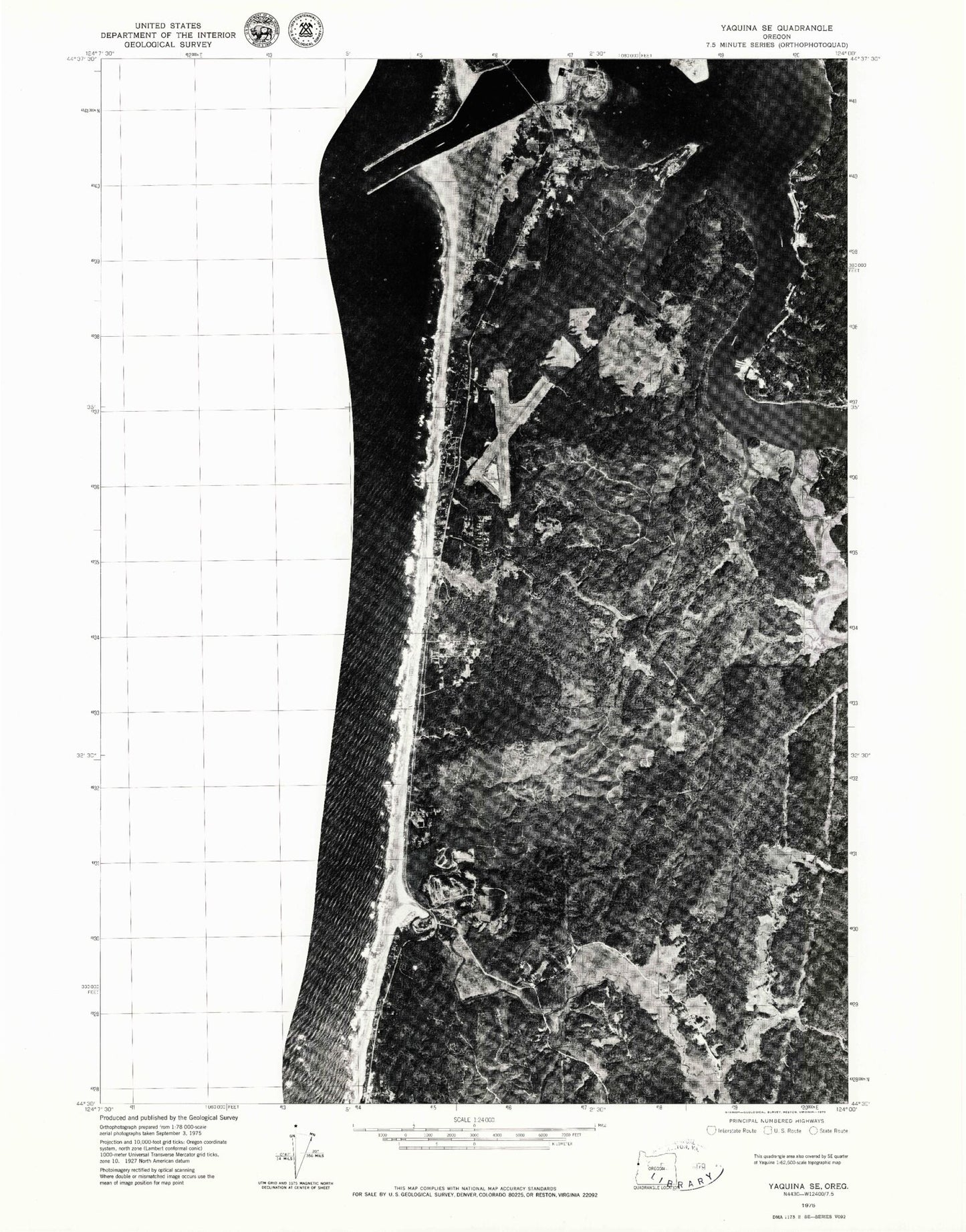 Classic USGS Newport South Oregon 7.5'x7.5' Topo Map Image