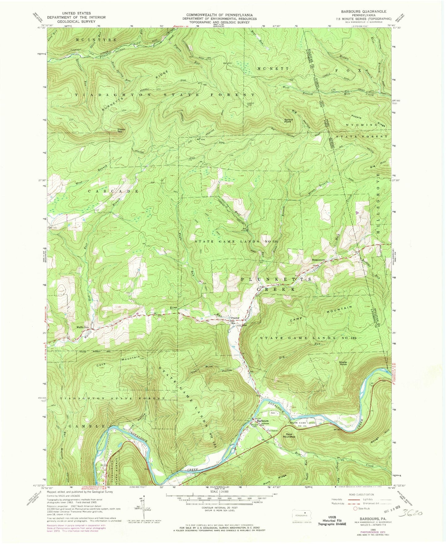 Classic USGS Barbours Pennsylvania 7.5'x7.5' Topo Map Image