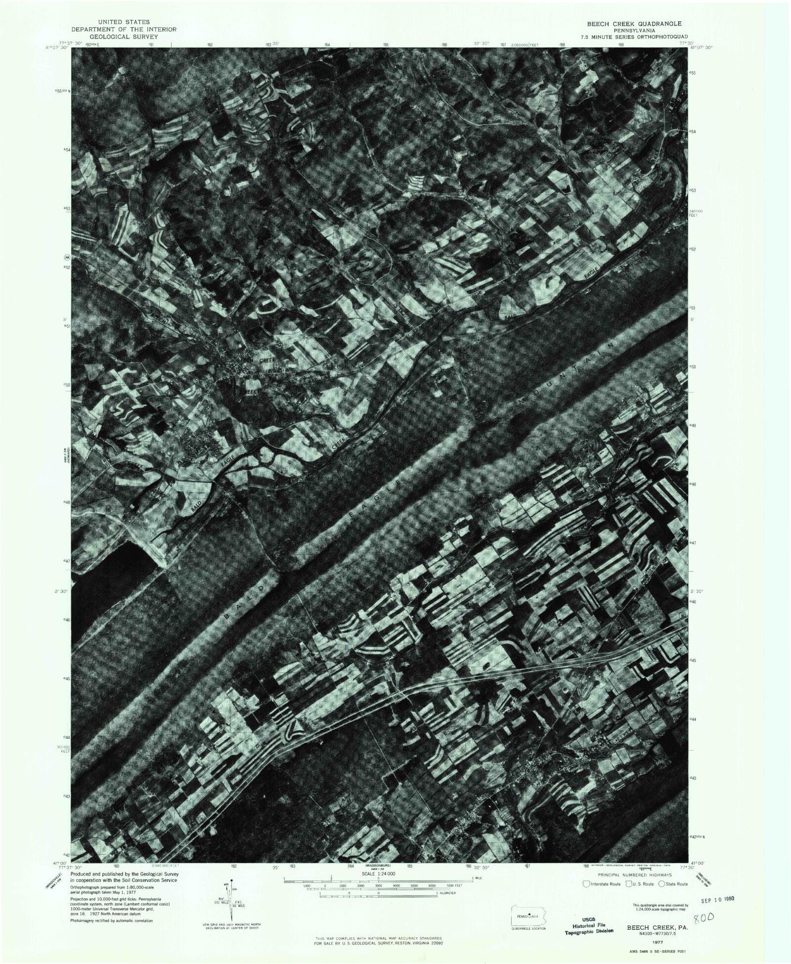 Classic USGS Beech Creek Pennsylvania 7.5'x7.5' Topo Map MyTopo Map Store