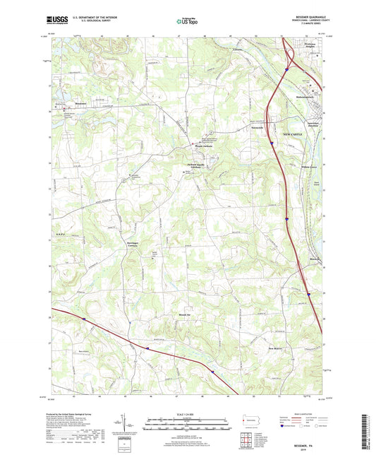 Bessemer Pennsylvania US Topo Map Image
