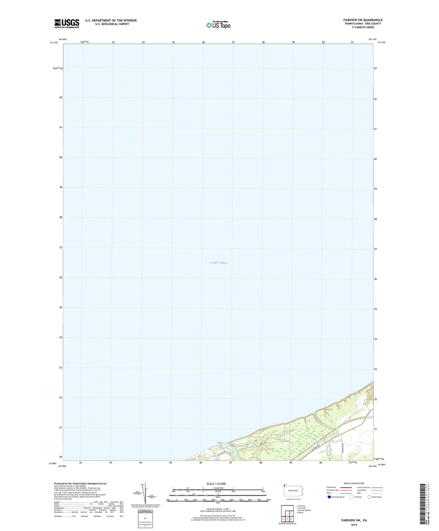 Fairview SW Pennsylvania US Topo Map Image