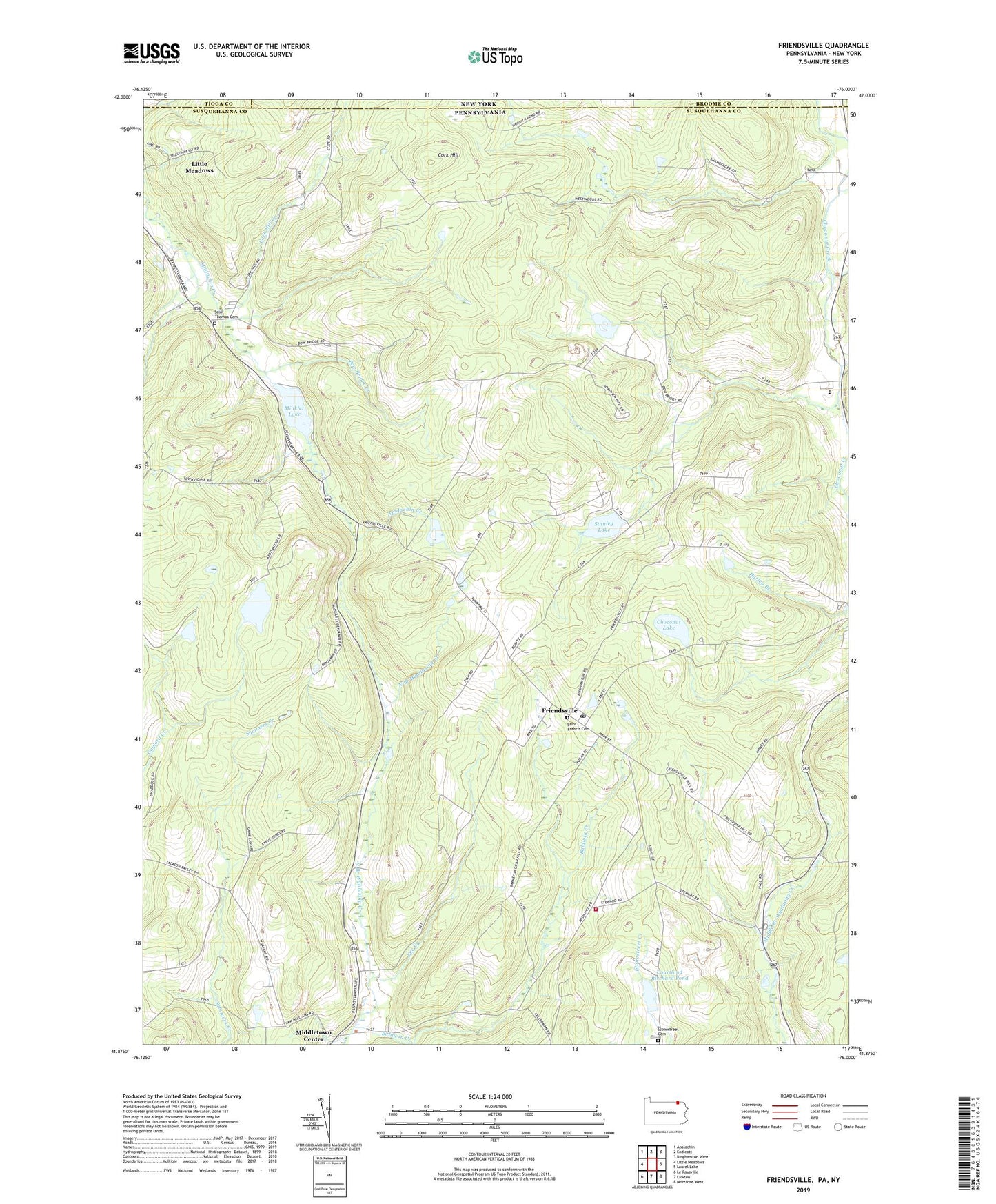 Friendsville Pennsylvania US Topo Map Image