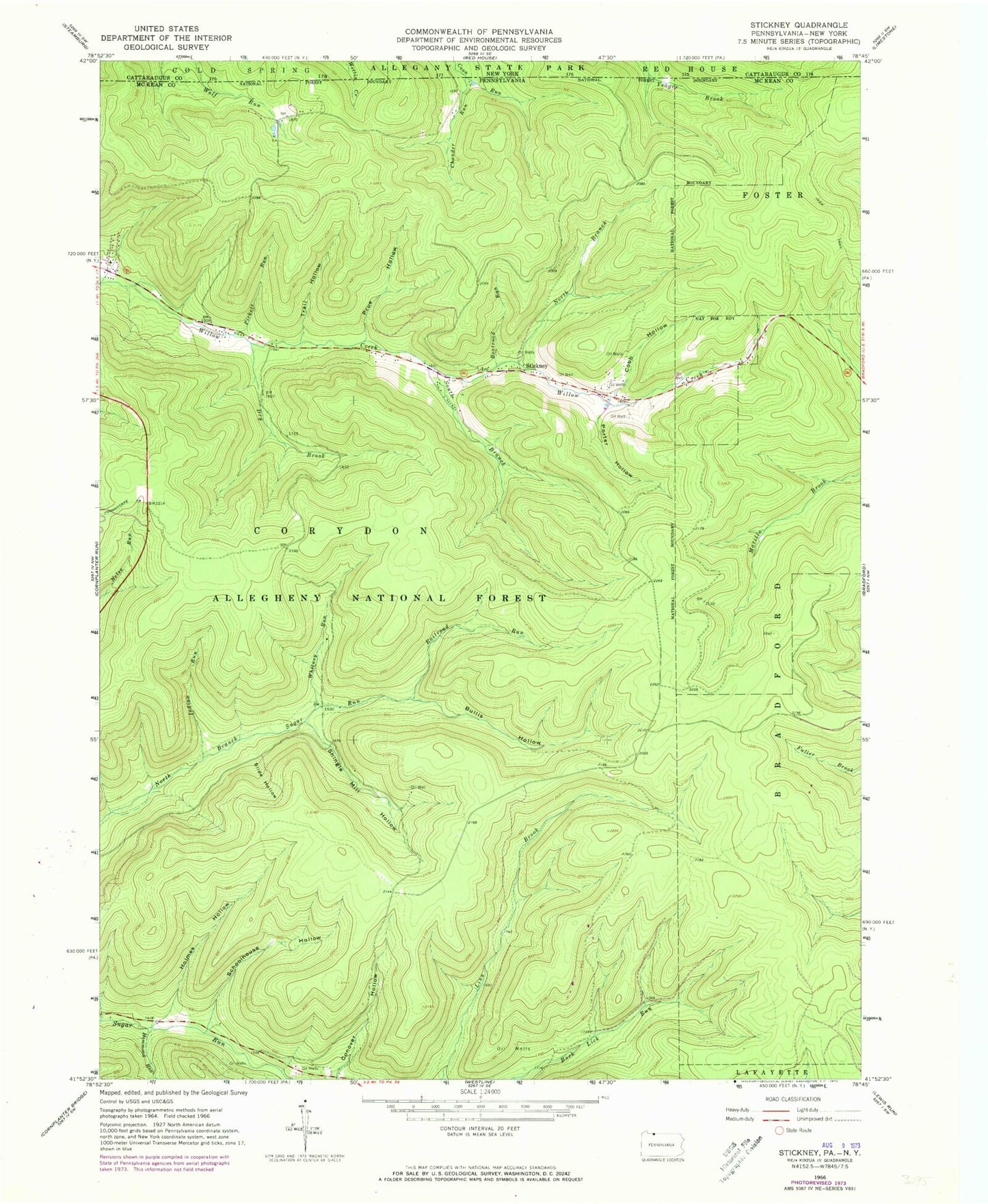 Classic USGS Stickney Pennsylvania 7.5'x7.5' Topo Map Image