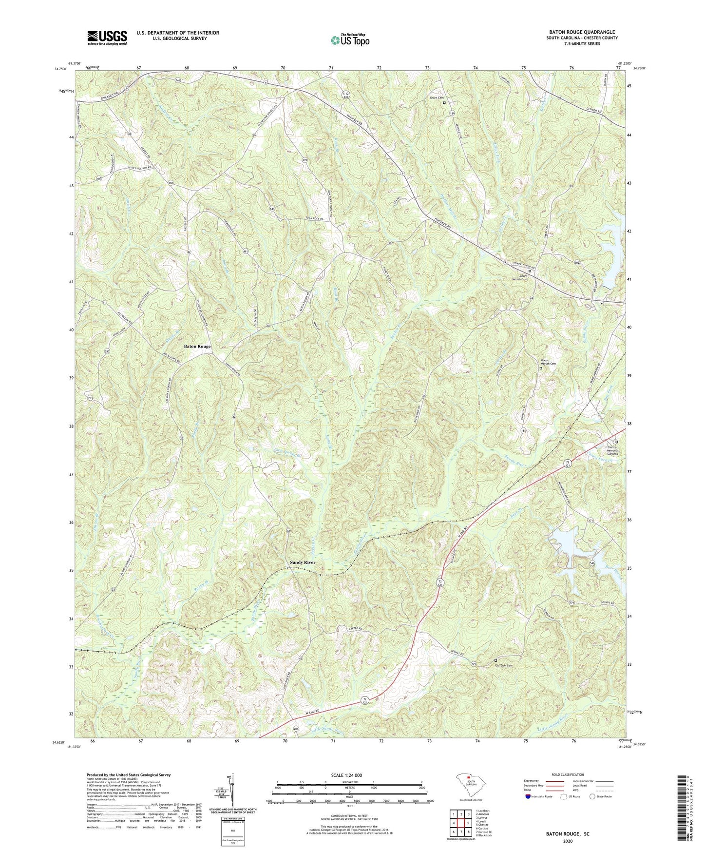 Baton Rouge South Carolina US Topo Map Image