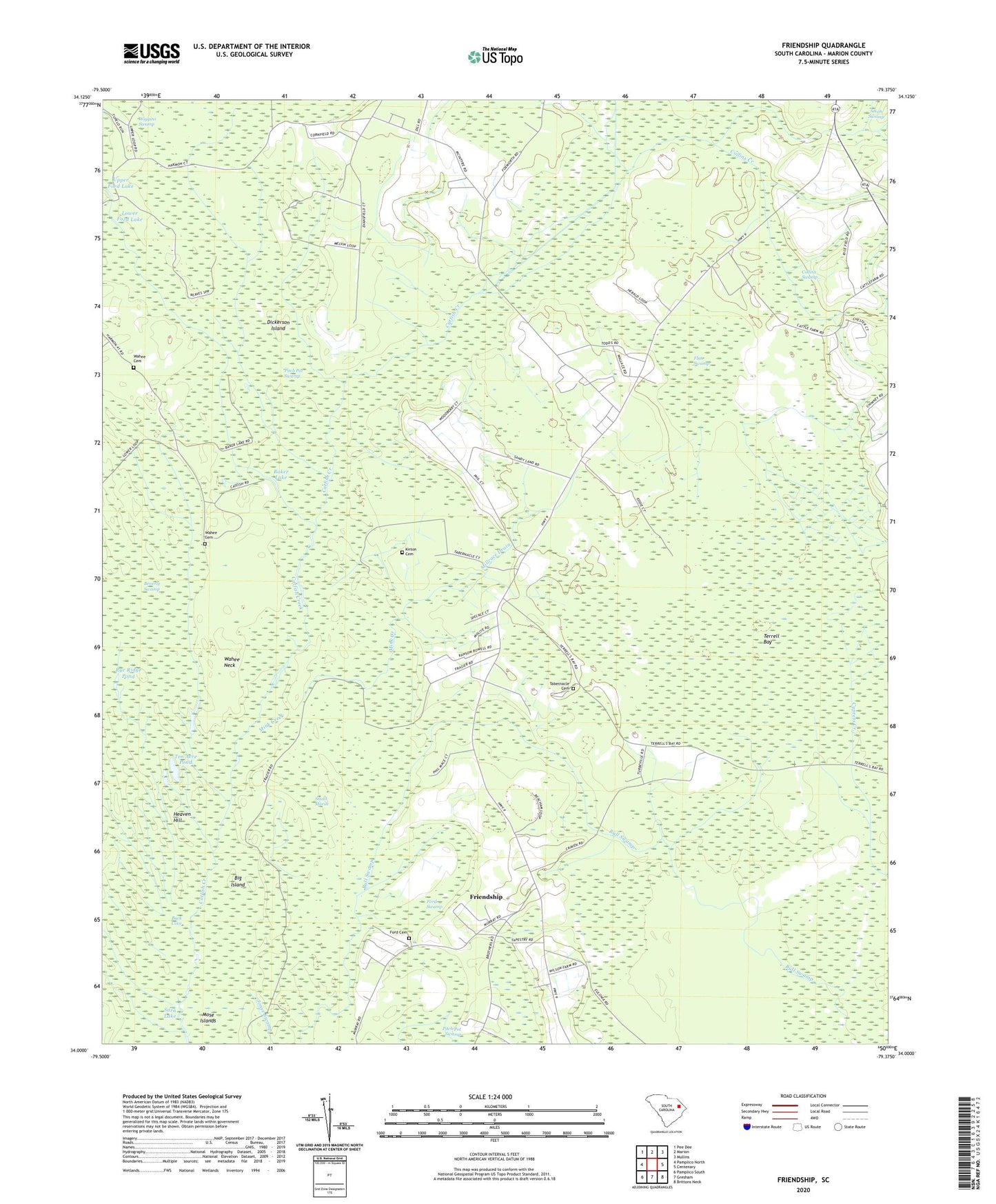 Friendship South Carolina US Topo Map Image