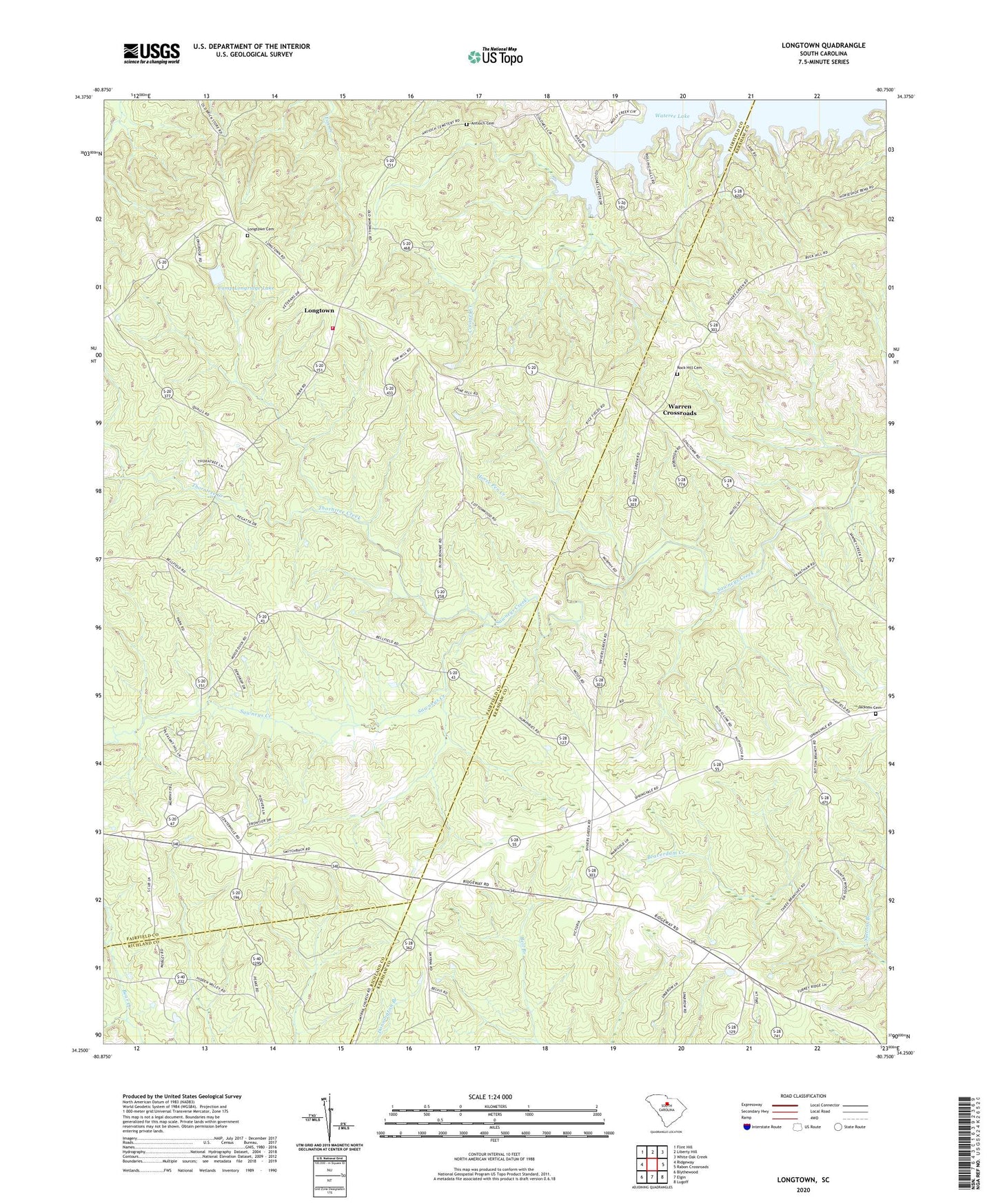 Longtown South Carolina US Topo Map Image