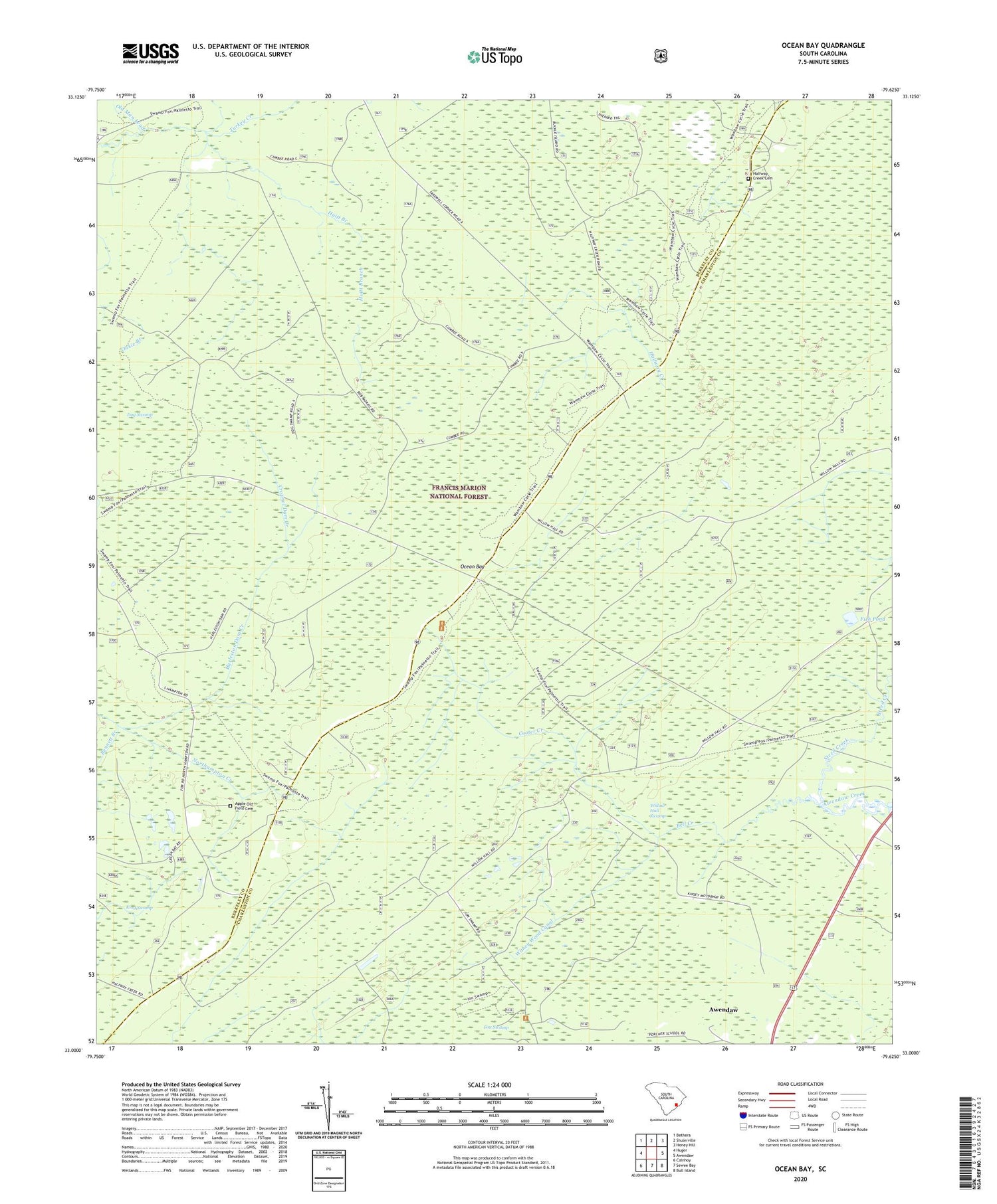 Ocean Bay South Carolina US Topo Map Image