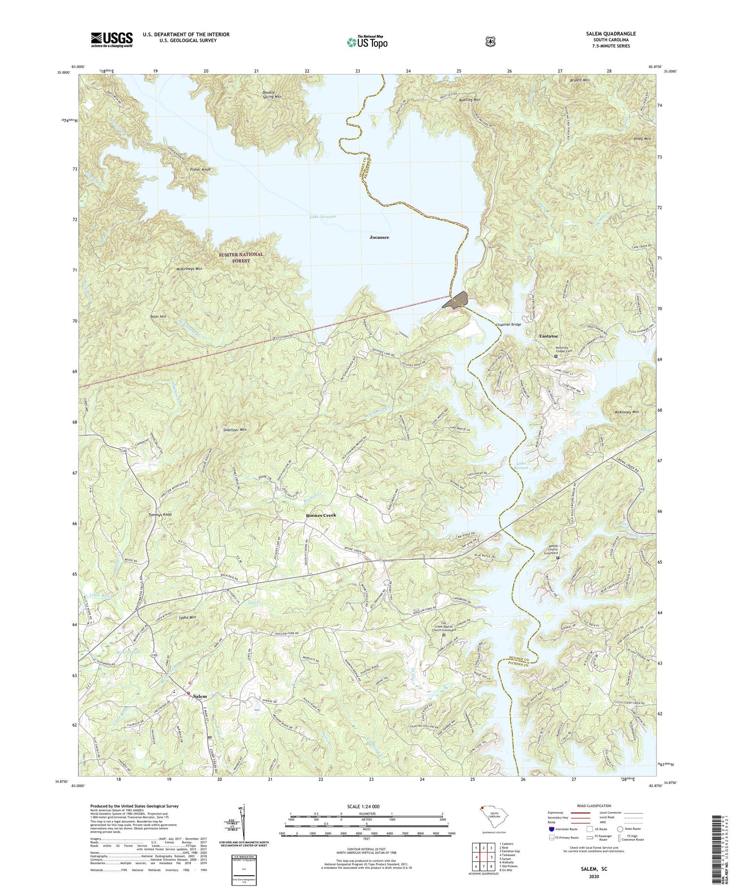 Salem South Carolina US Topo Map Image