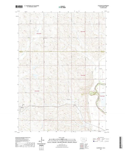 Alcester SE South Dakota US Topo Map Image