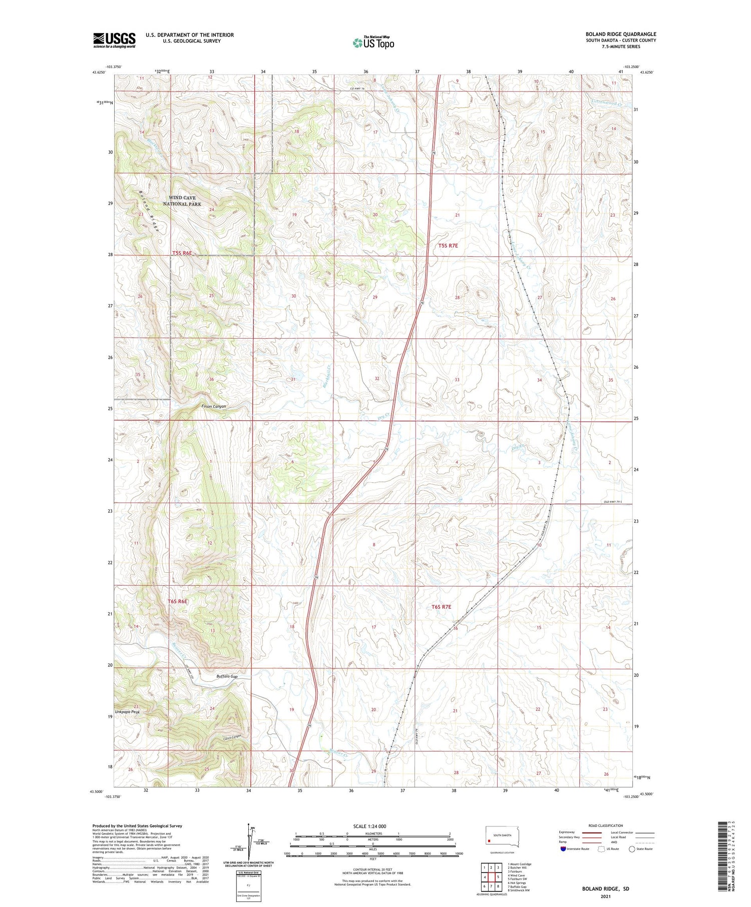 Boland Ridge South Dakota US Topo Map Image