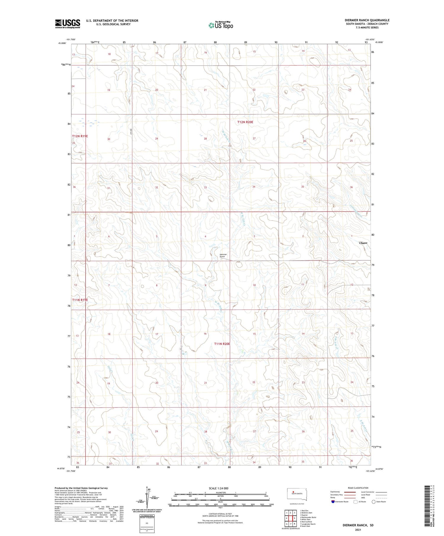 Diermier Ranch South Dakota US Topo Map Image