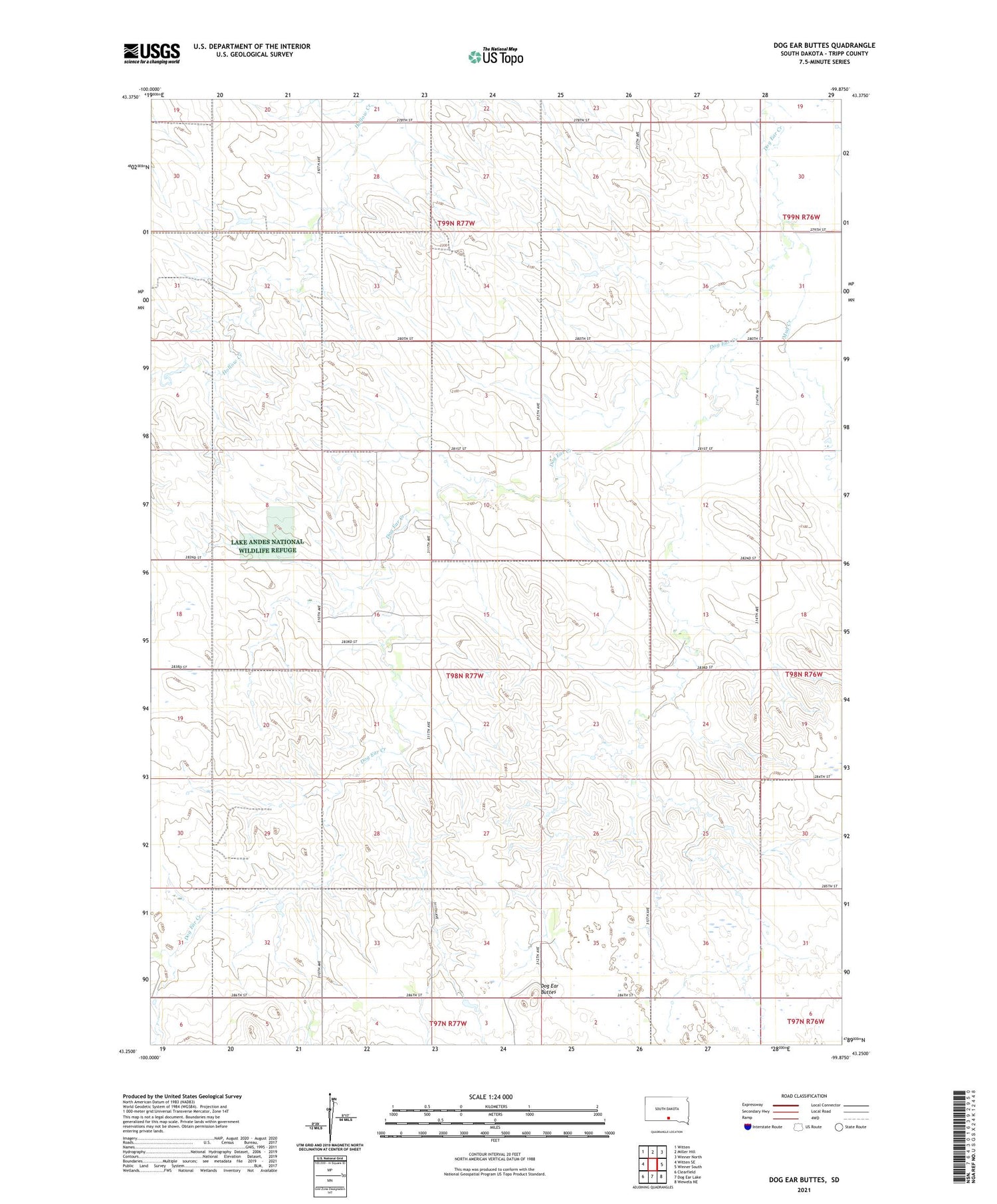 Dog Ear Buttes South Dakota US Topo Map Image