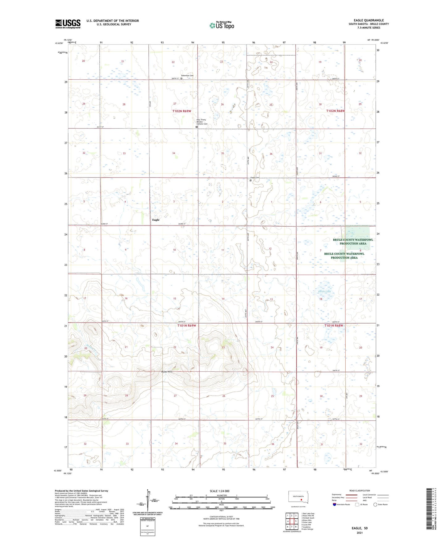 Eagle South Dakota US Topo Map Image