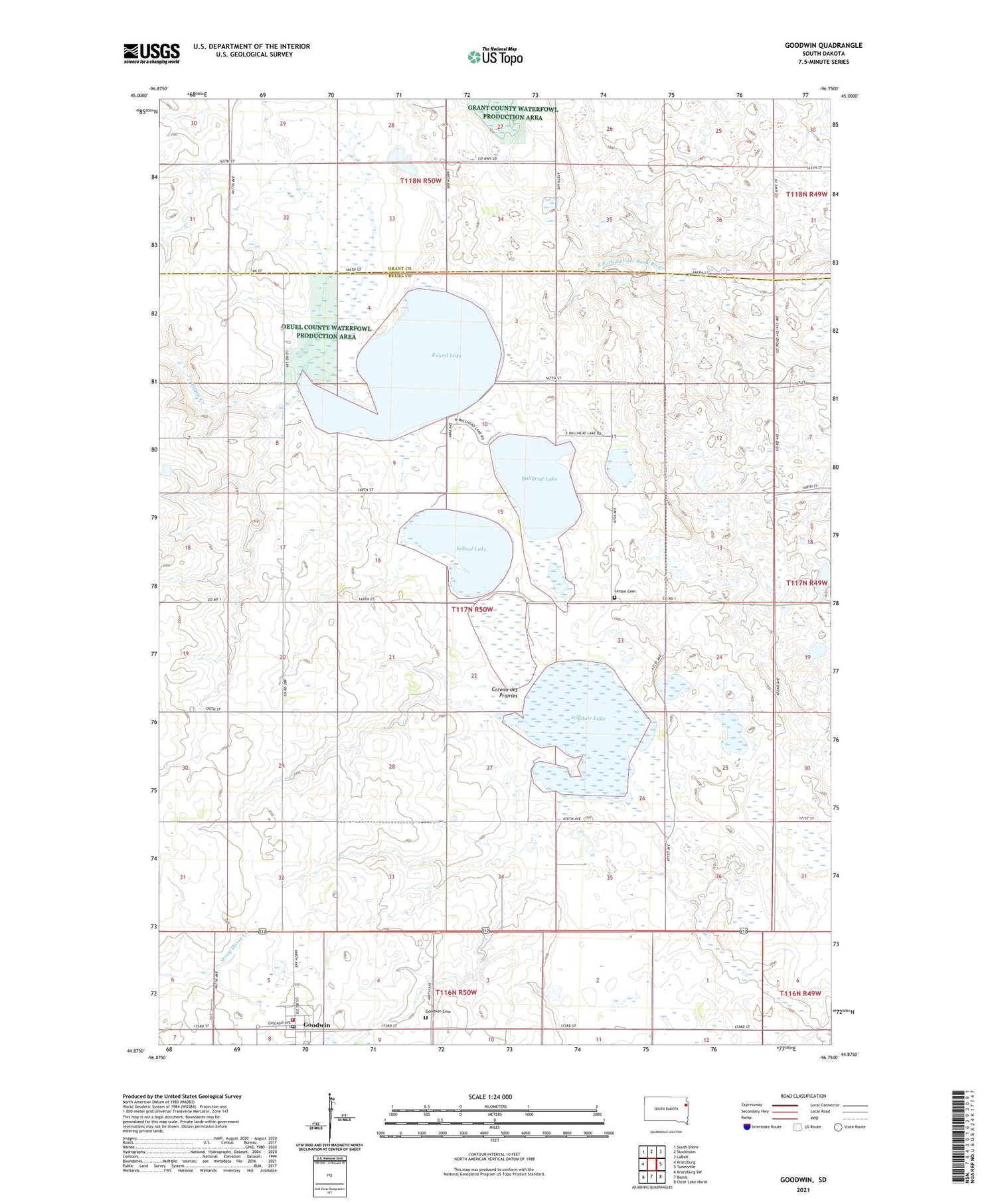 Goodwin South Dakota US Topo Map Image