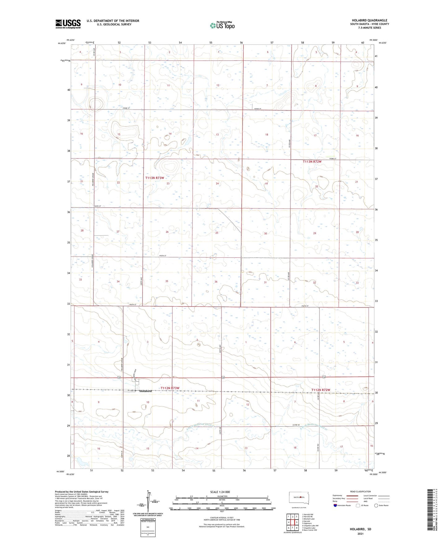 Holabird South Dakota US Topo Map Image