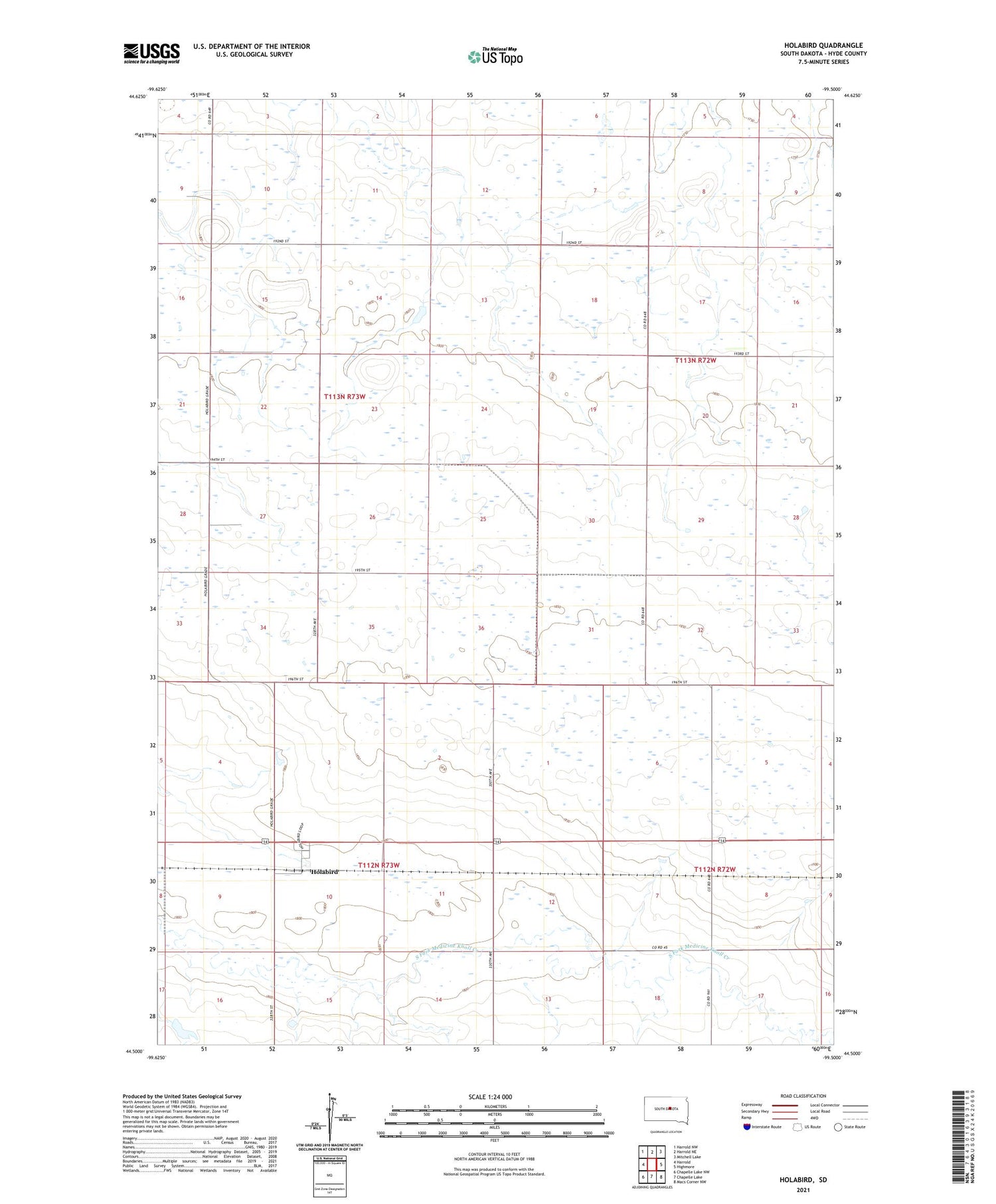 Holabird South Dakota US Topo Map Image