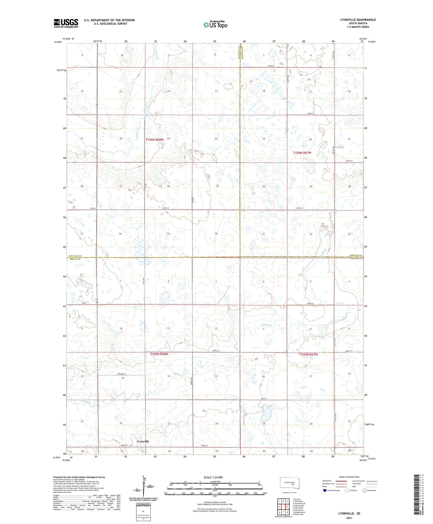 Lyonville South Dakota US Topo Map Image