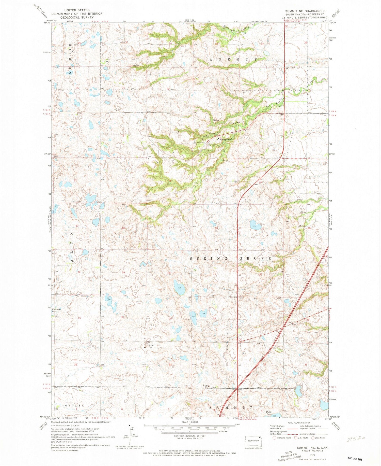 Classic USGS Summit NE South Dakota 7.5'x7.5' Topo Map Image