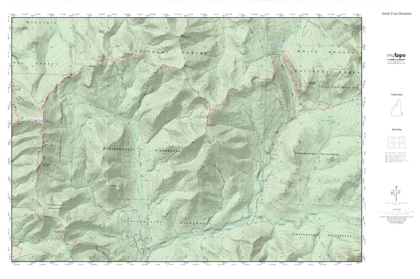 South Twin Mountain MyTopo Explorer Series Map Image