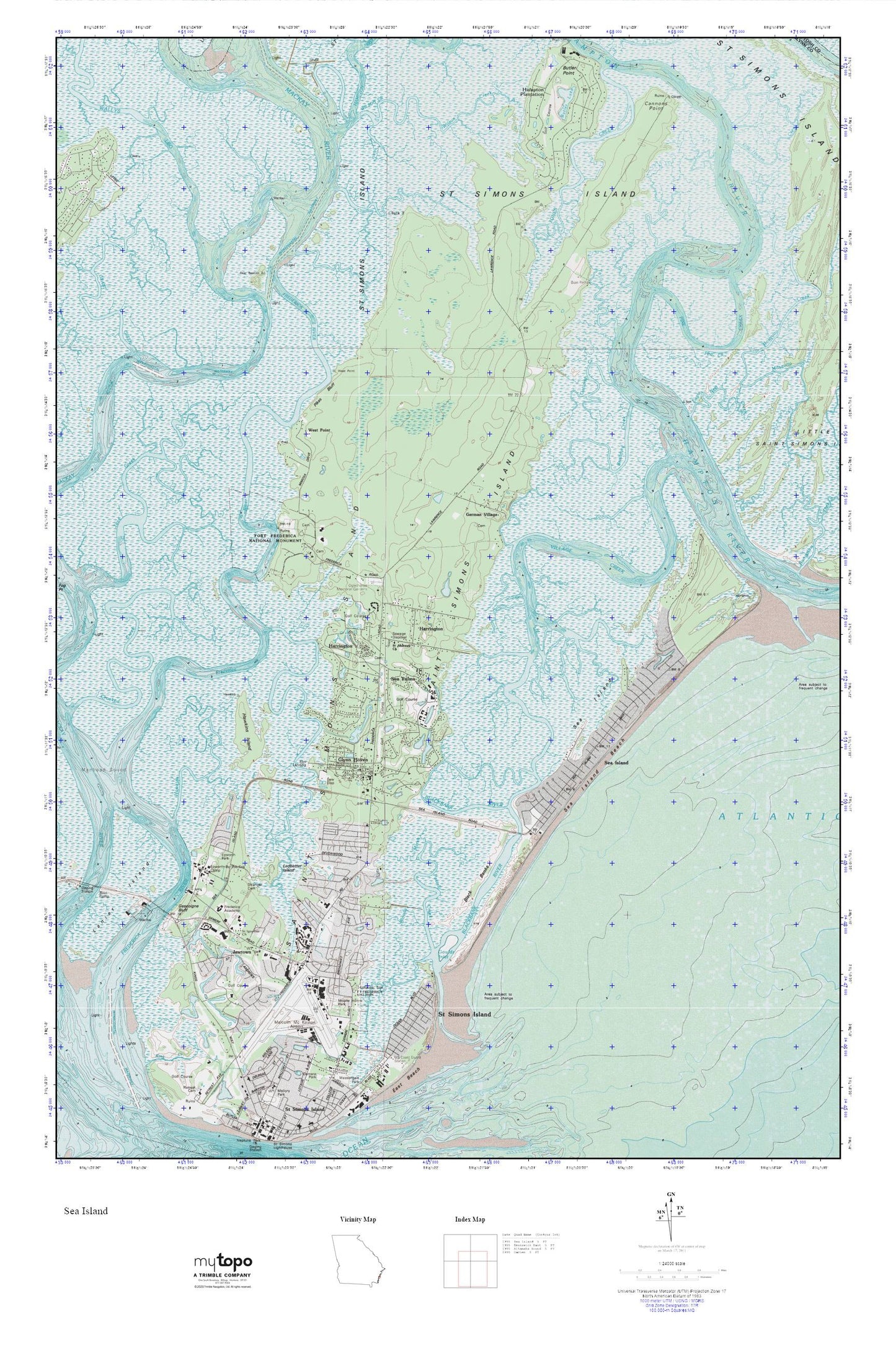 St Simons Island MyTopo Explorer Series Map Image